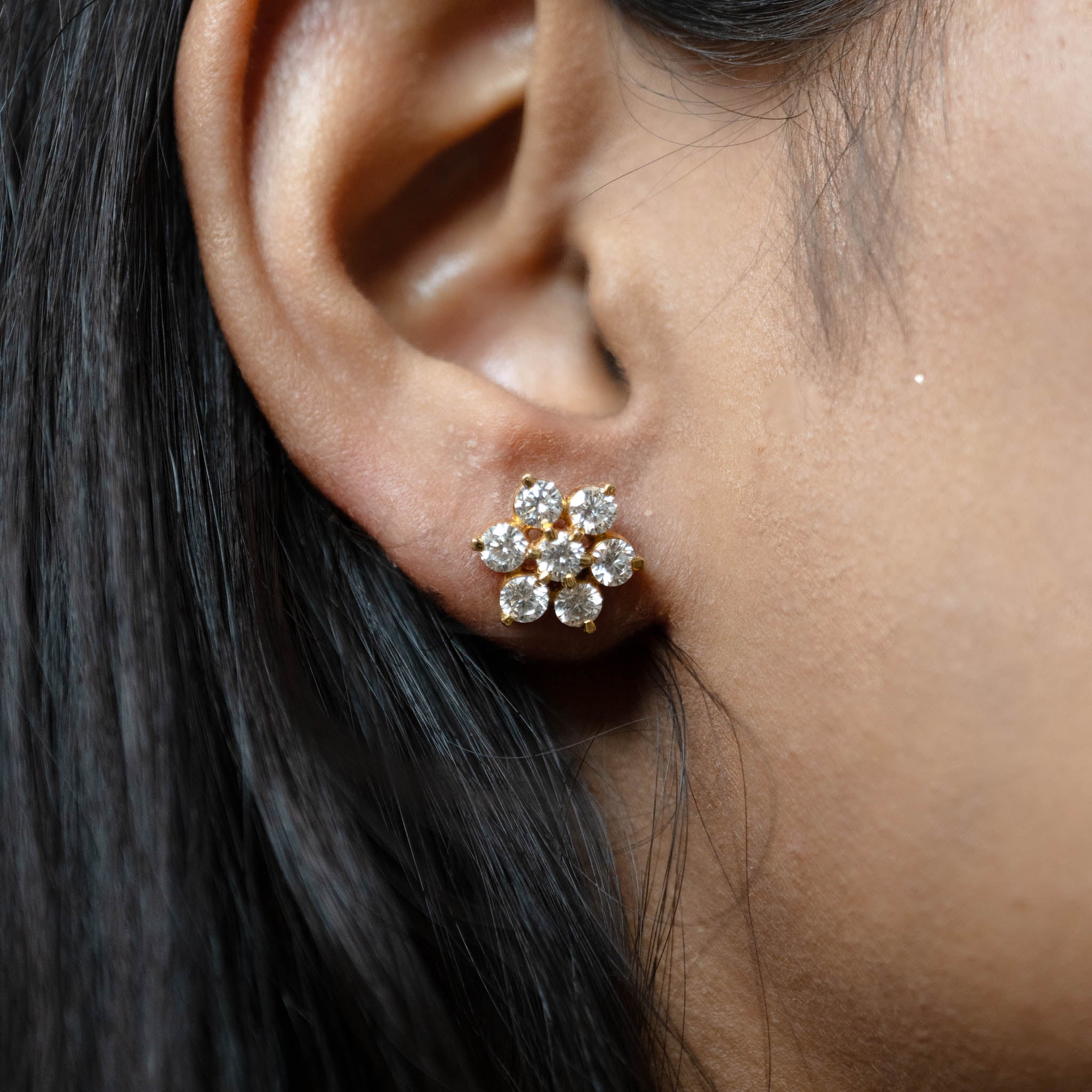 Flower - 7 Stone Earrings