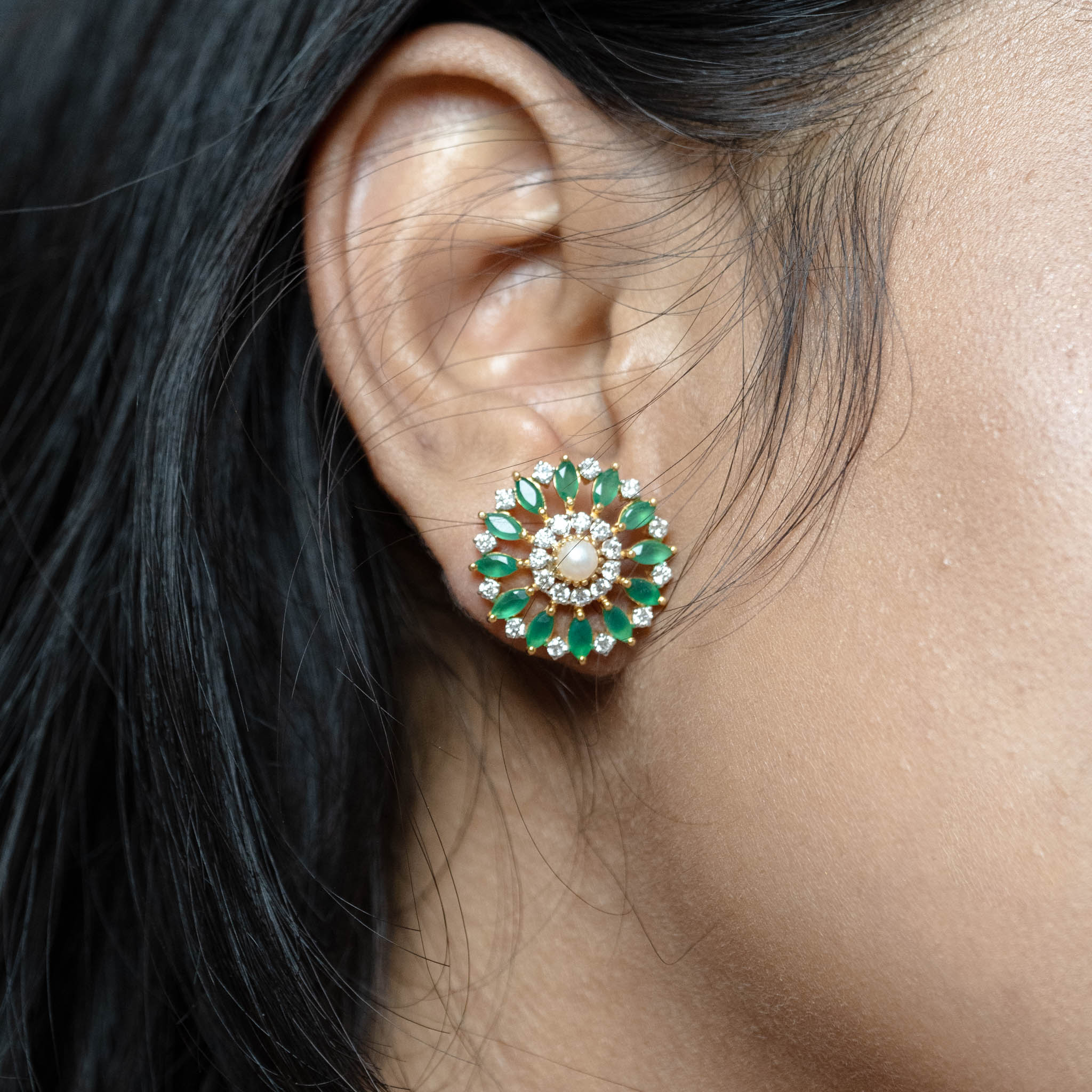 Emerald Bloom Stud