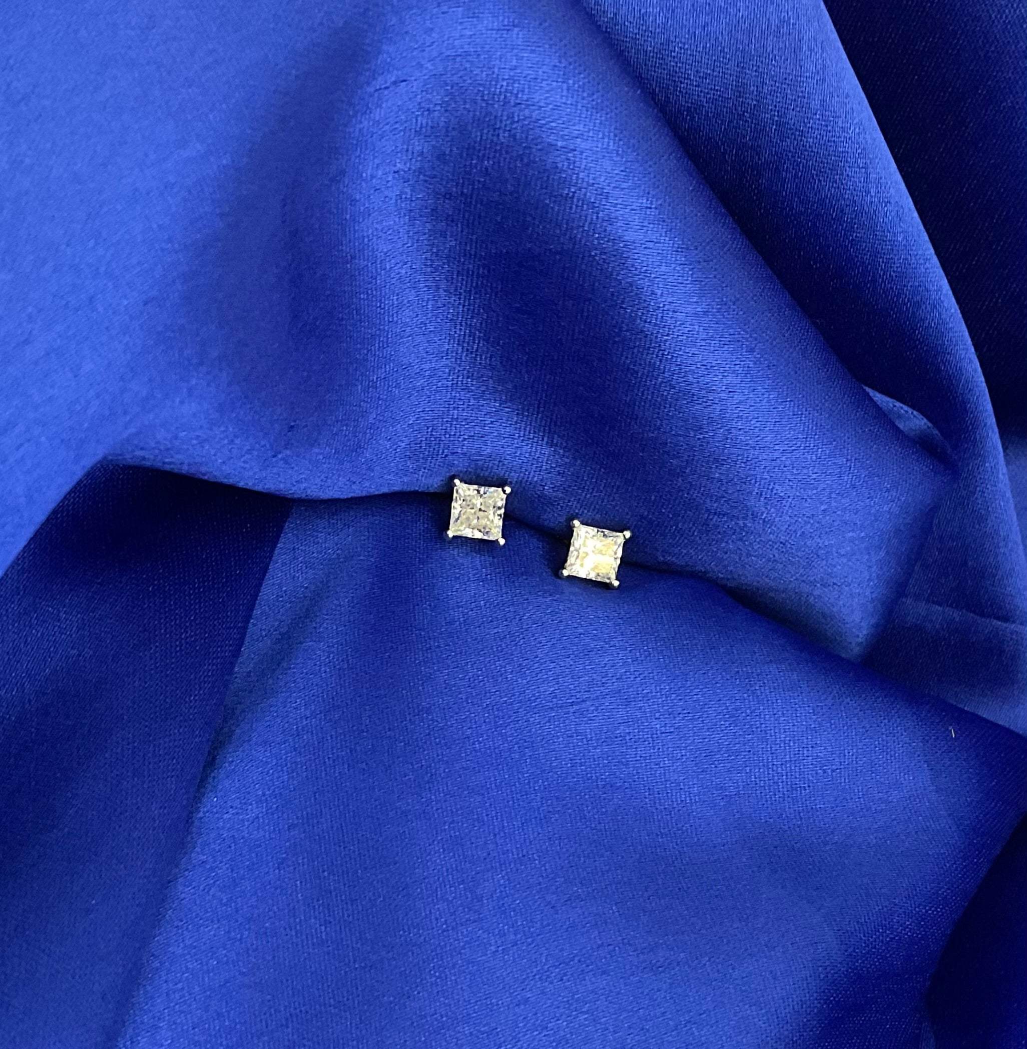 27 Cents - Princess Cut Solitaire Studs