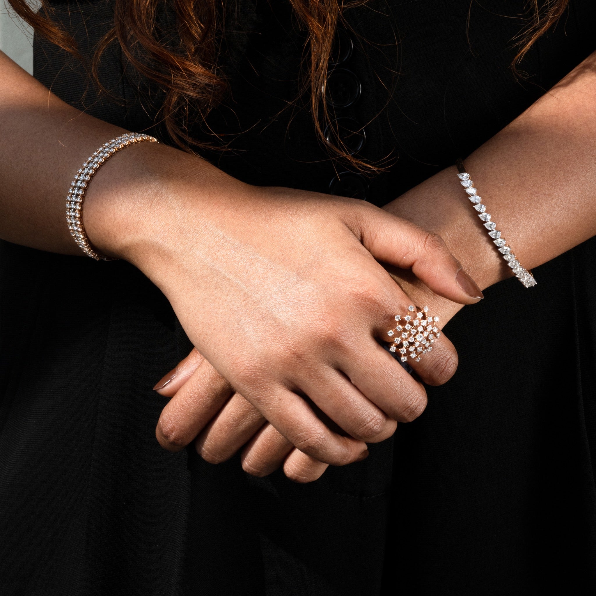 Pear cut Solitaire Bracelet: Size 2-3