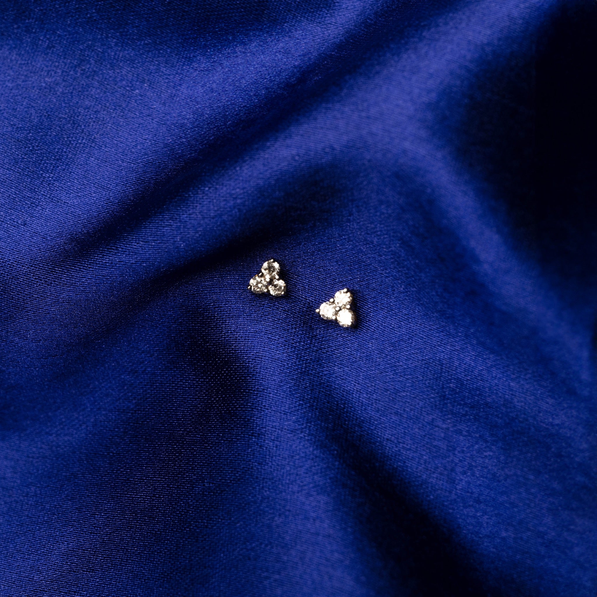 3 Stone Diamond Studs