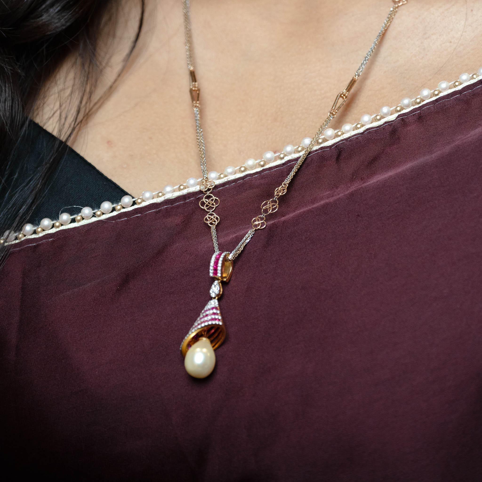 Ruby Bells - Earrings & Pendant Set