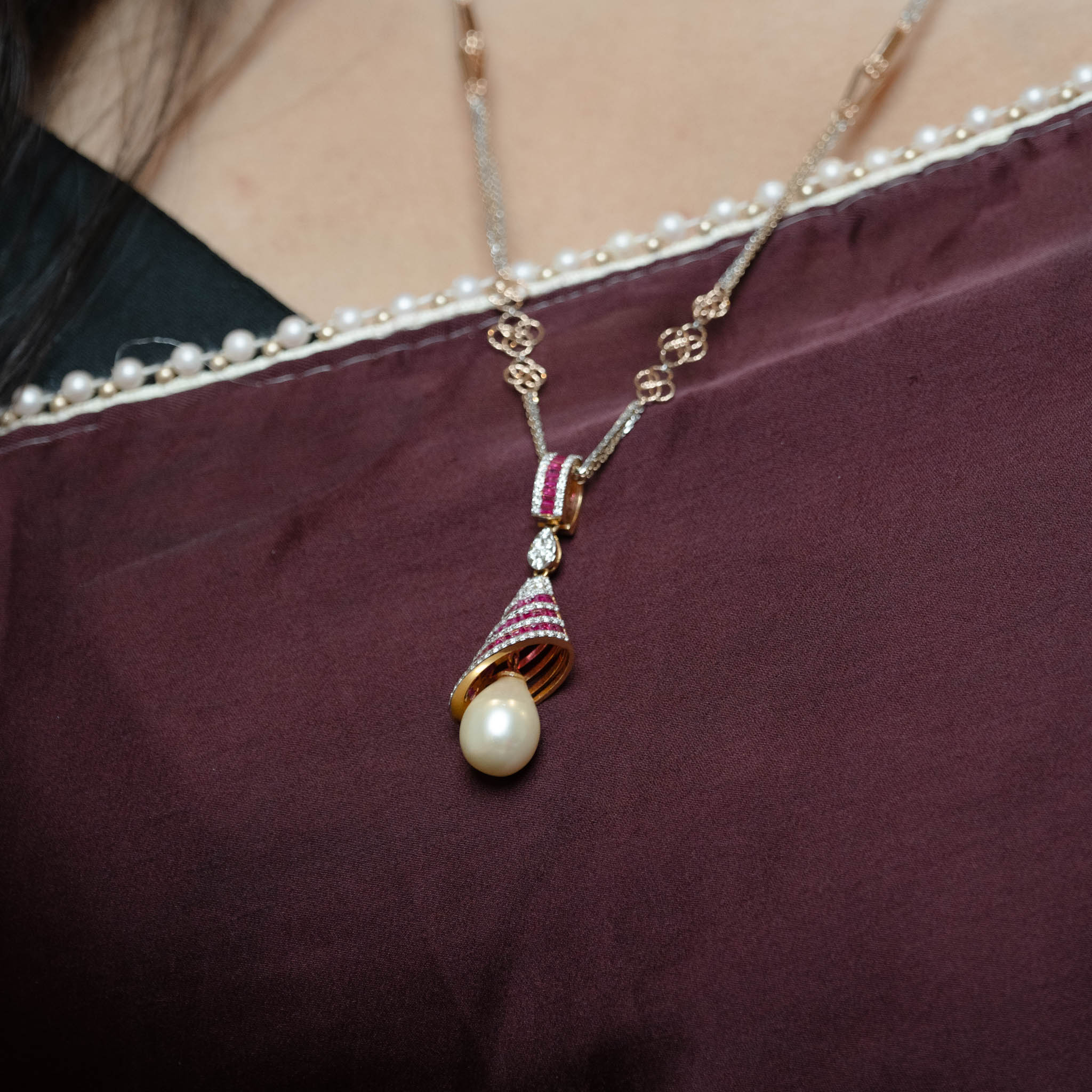 Ruby Bells - Earrings & Pendant Set