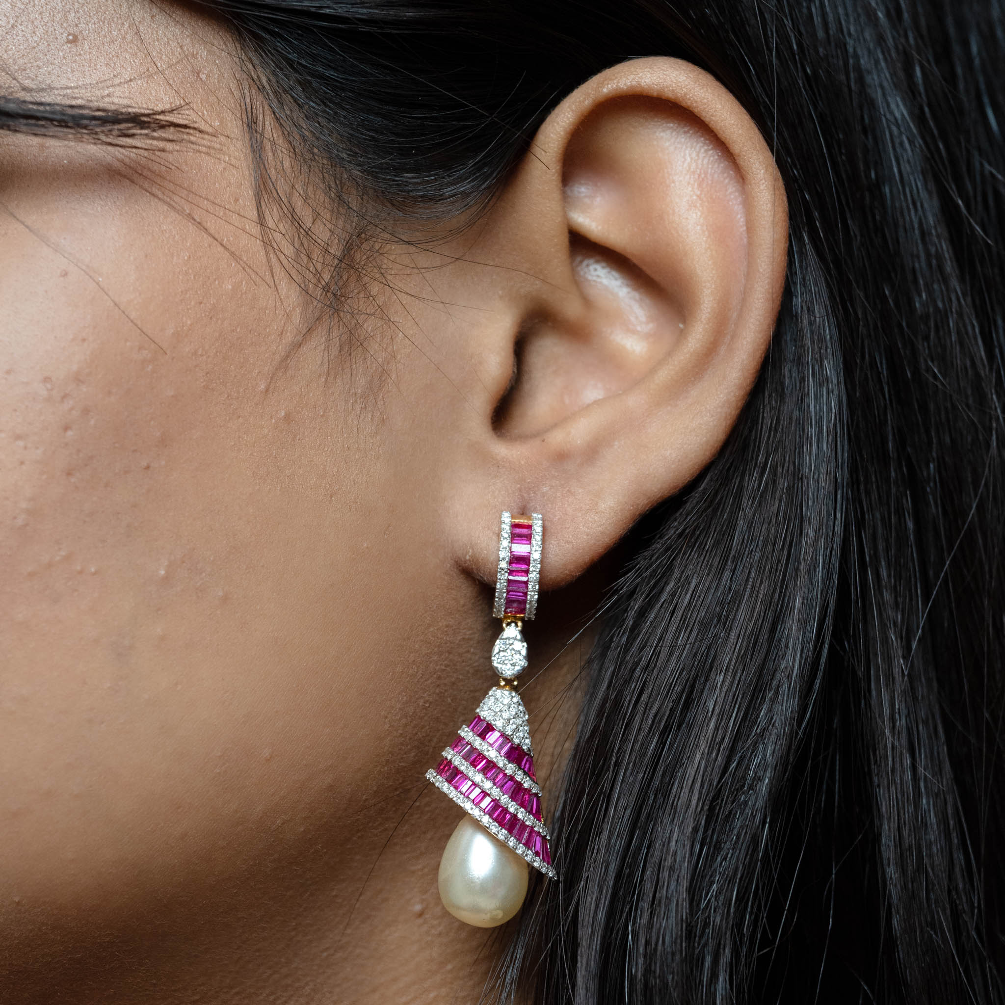 Ruby Bells - Earrings & Pendant Set