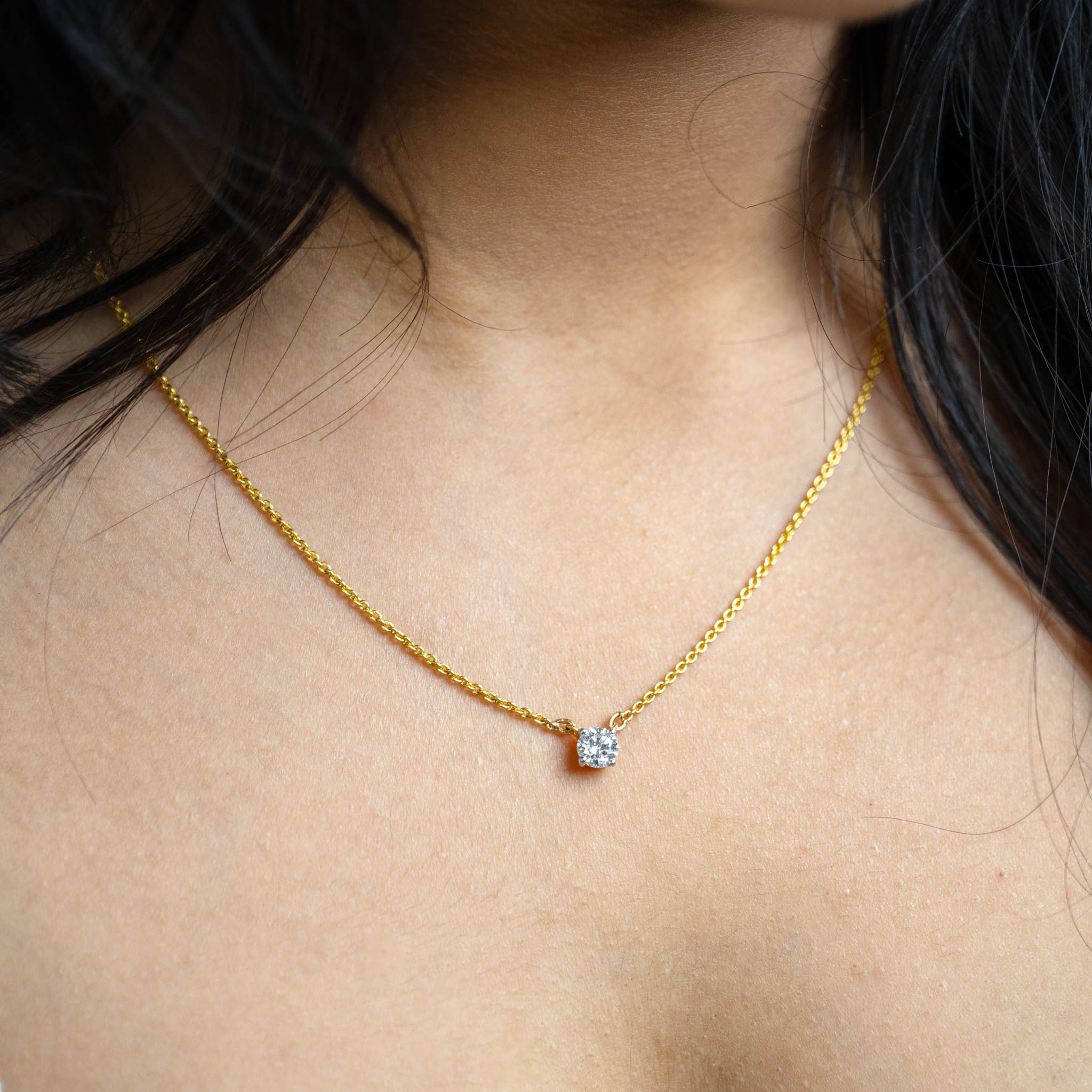 Solitaire Moments - Round Solitaire Pendant Chain