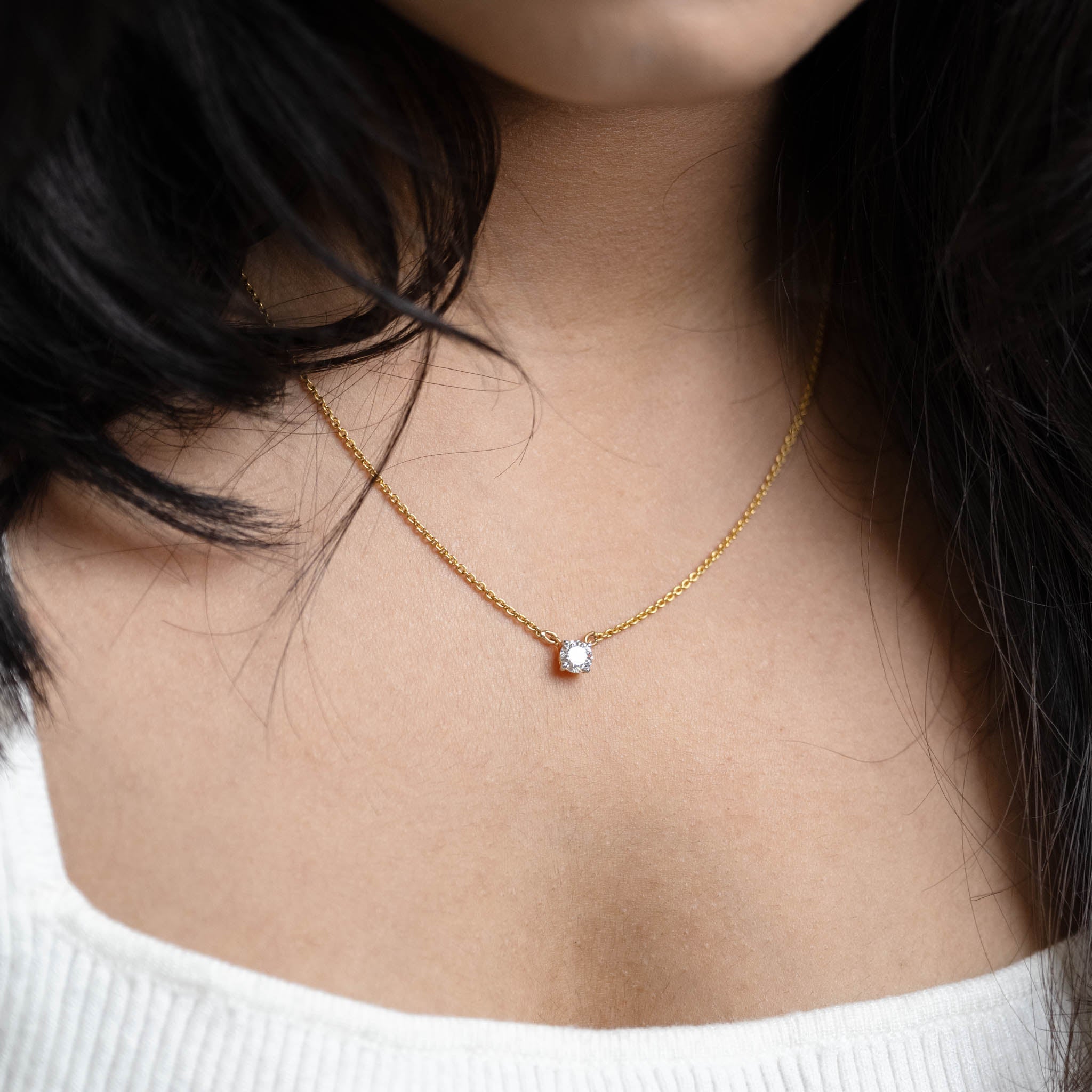 Solitaire Moments - Round Solitaire Pendant Chain