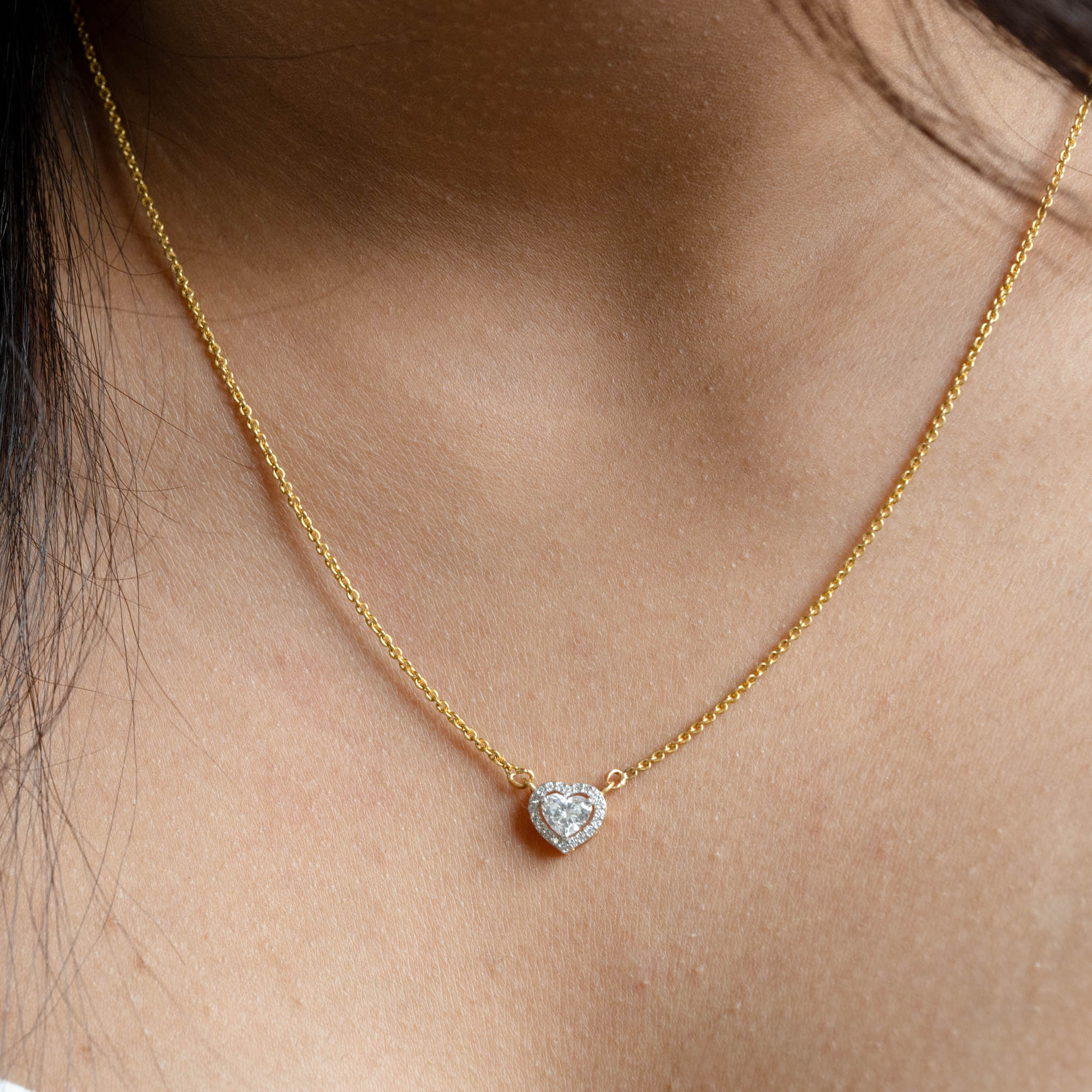Solitaire Moments - Heart Solitaire Pendant Chain