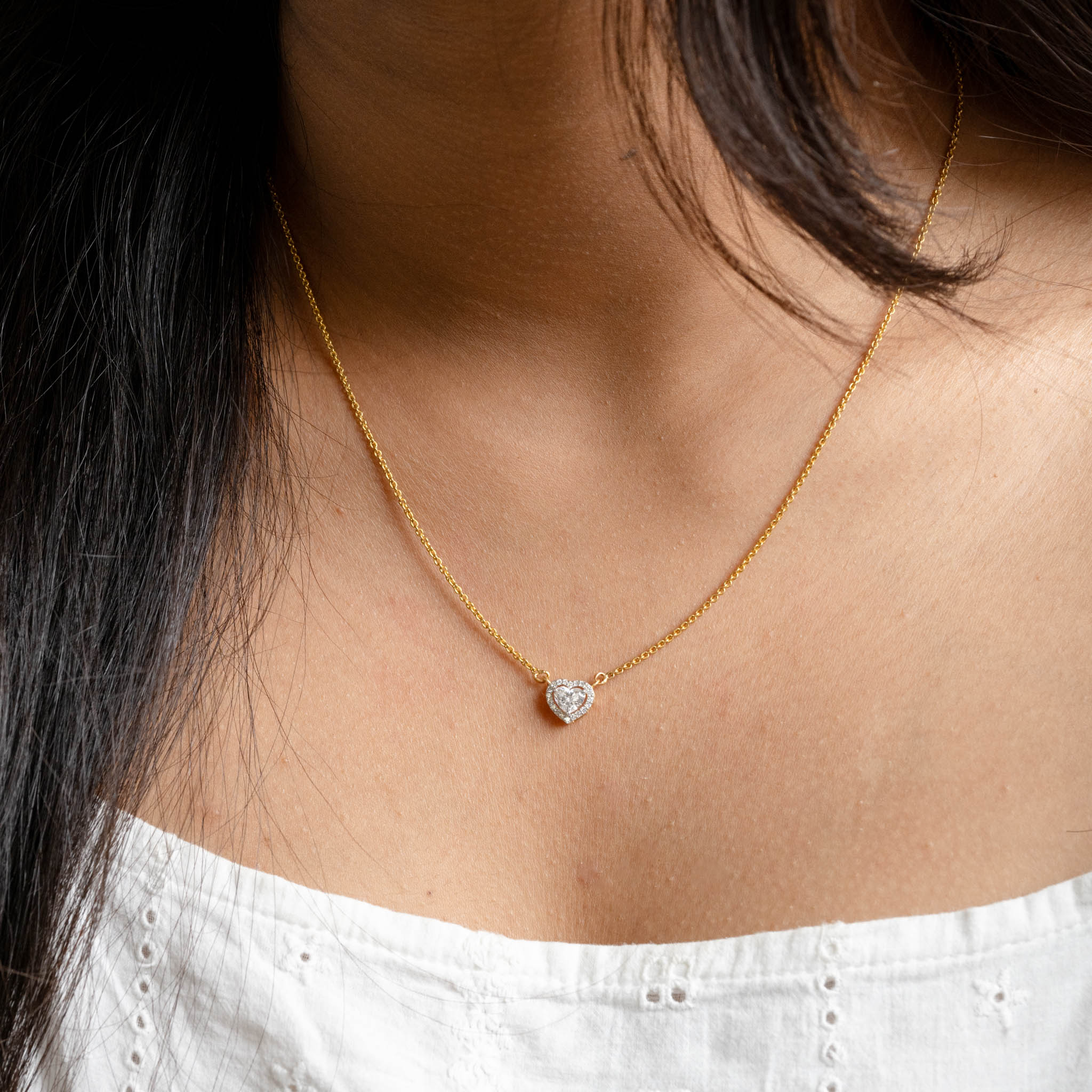 Solitaire Moments - Heart Solitaire Pendant Chain