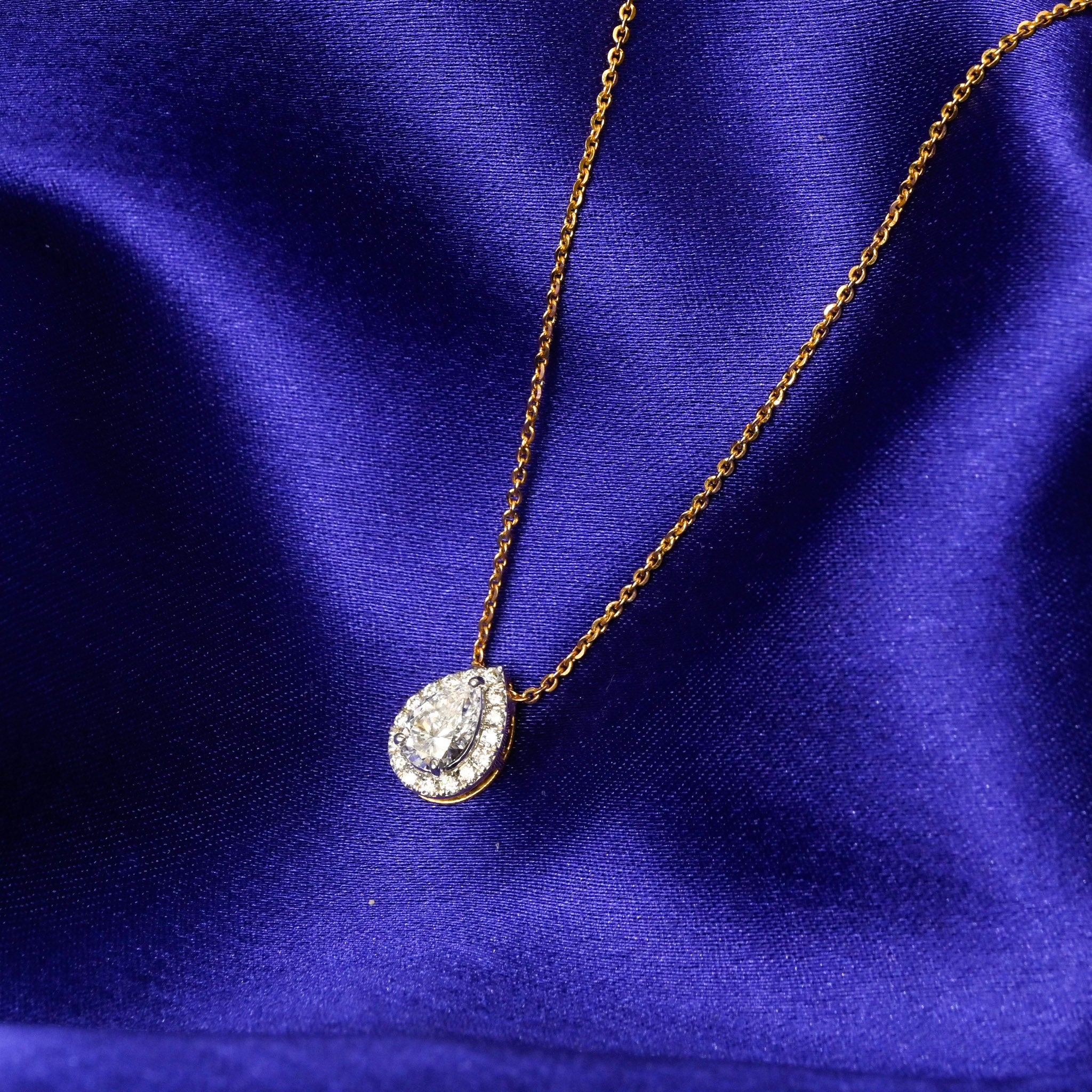 50 Cents Solitaire Drop Pendant Chain