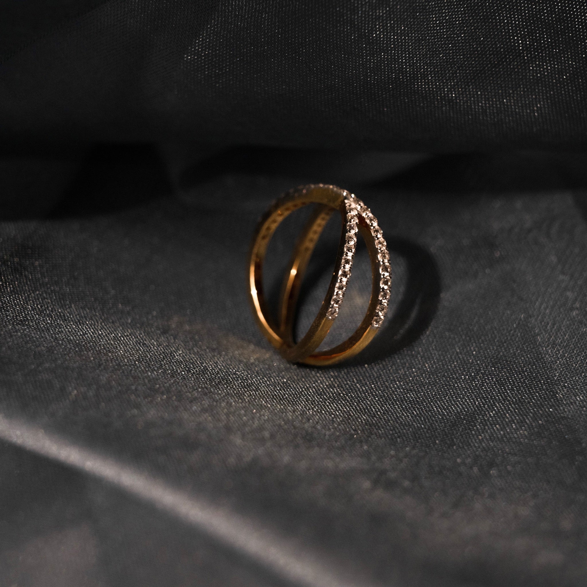 Coffee Clutch Sparkle Ring: Size - 11