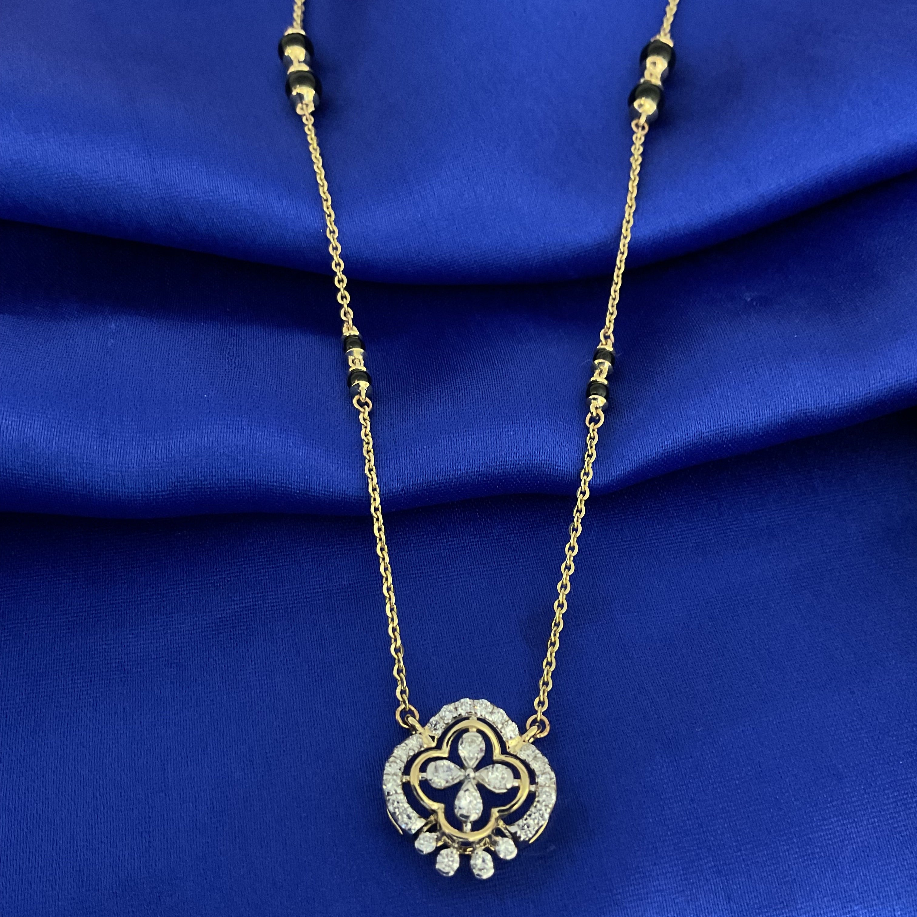 Amera Black Beads Pendant Chain