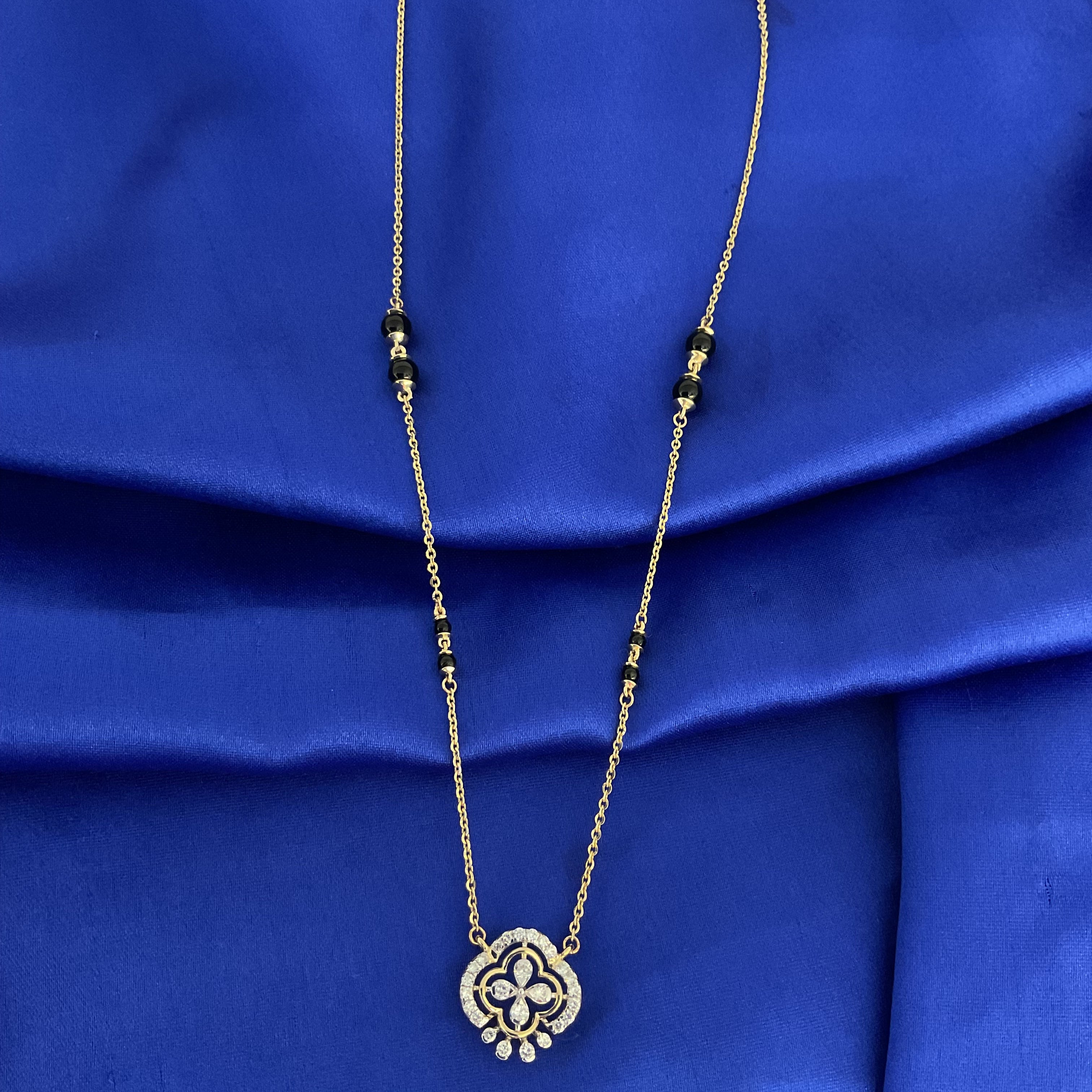 Amera Black Beads Pendant Chain