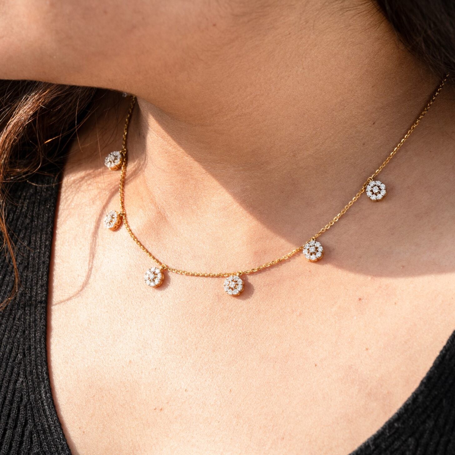 Diamond Blossoms - Pendant Chain