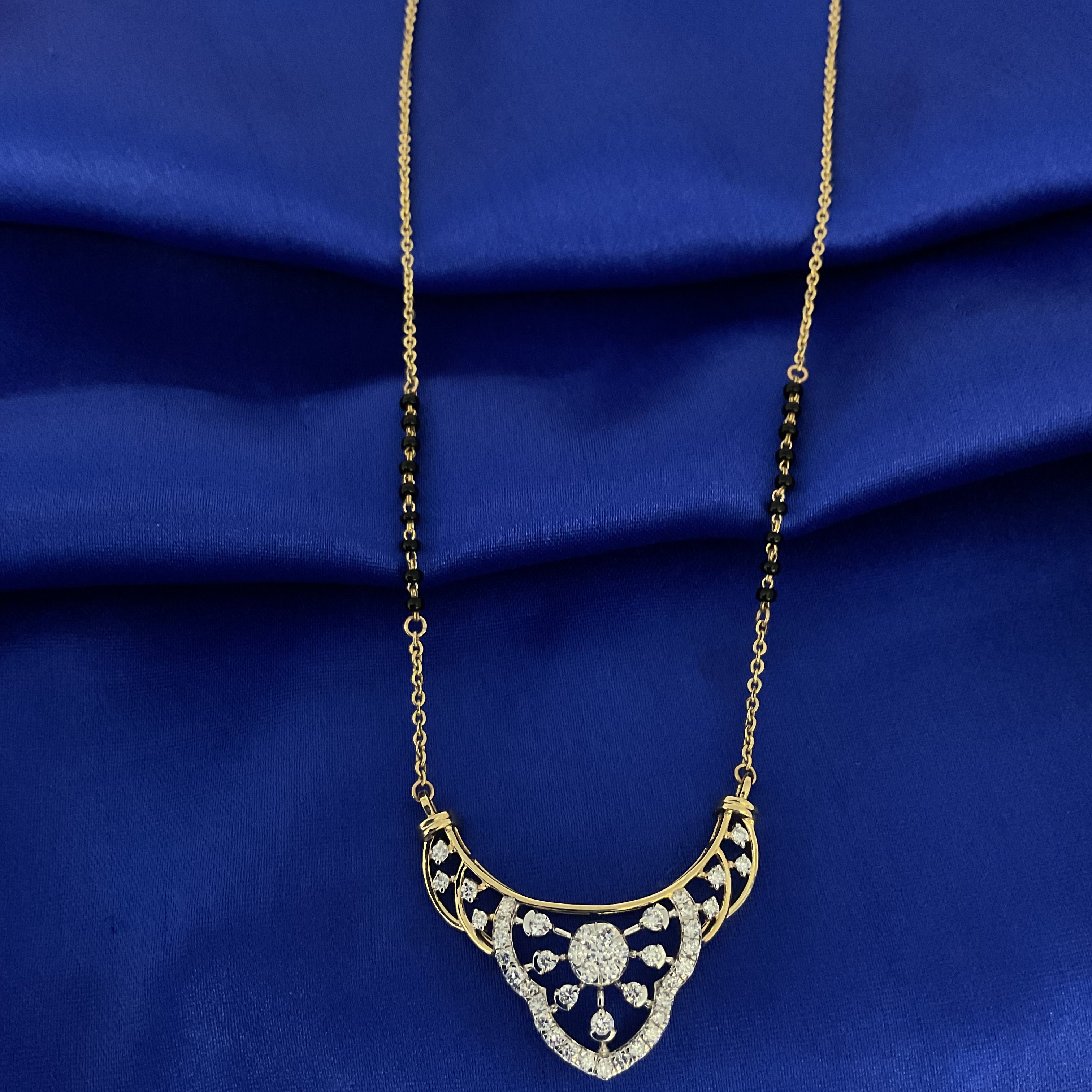 Elara Black Beads Pendant Chain