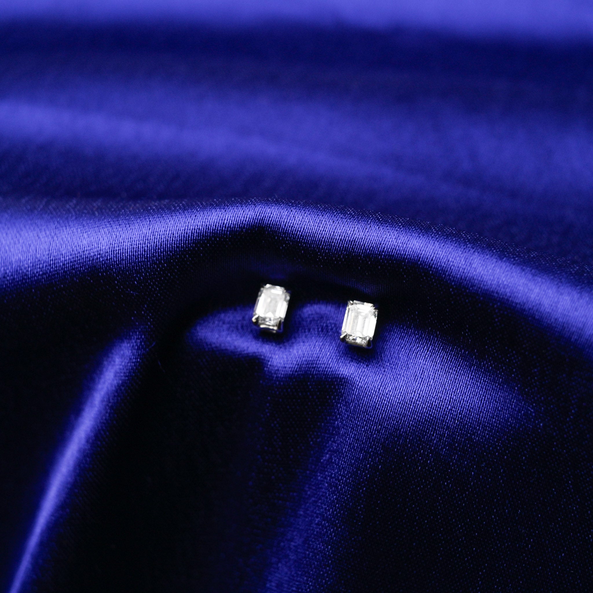Emerald Cut Solitaire Studs