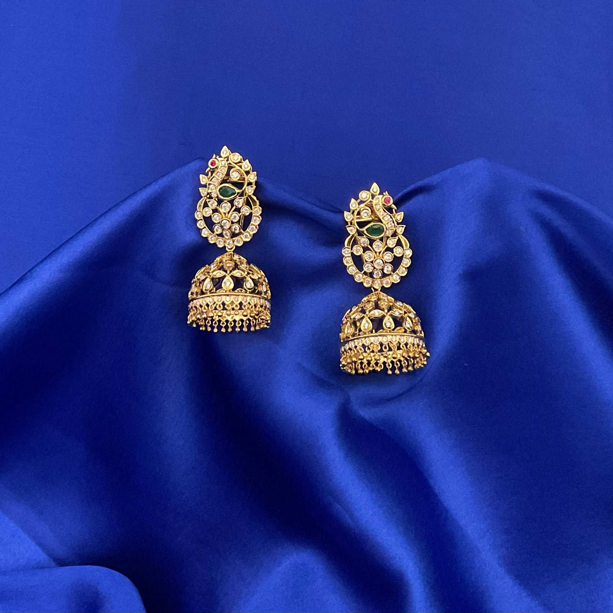 Floral Mayura Jhumkis