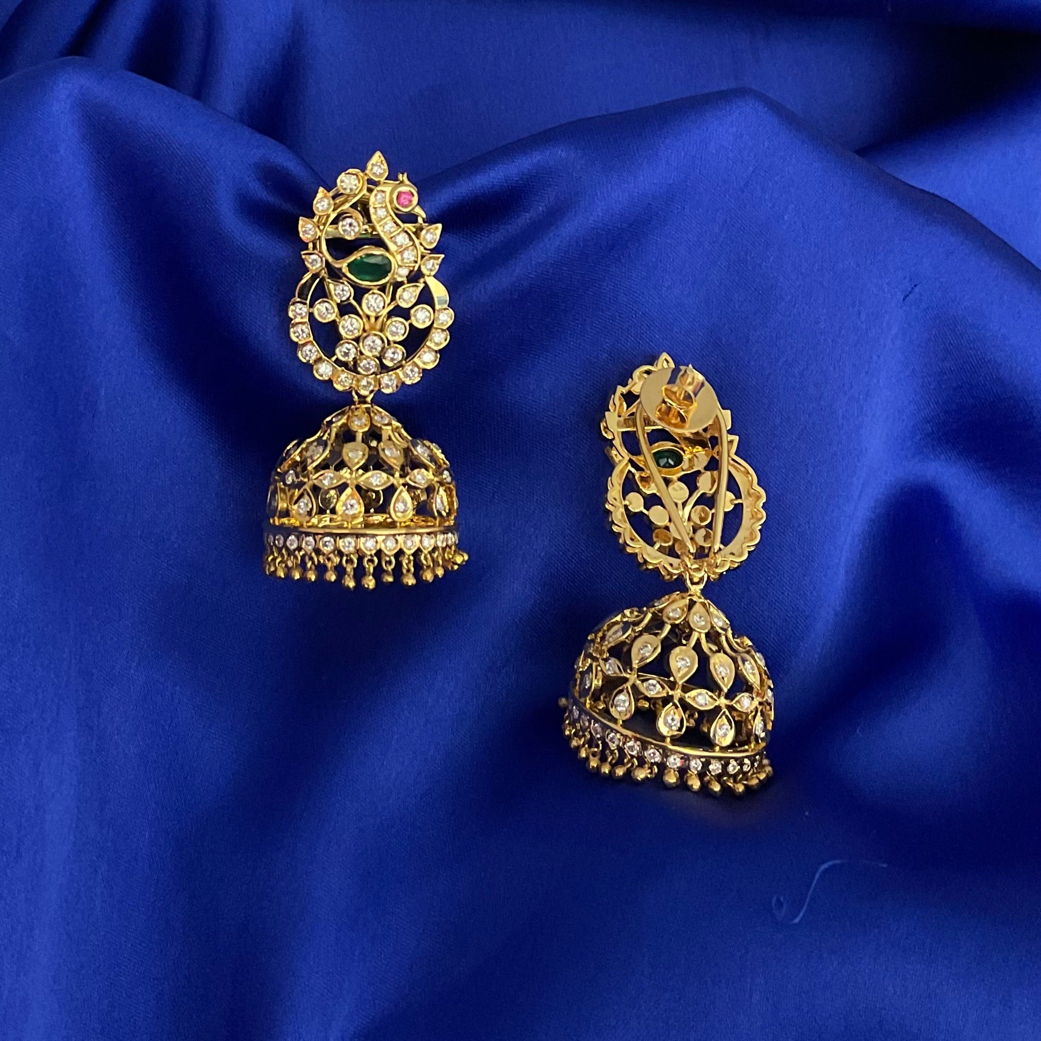 Floral Mayura Jhumkis