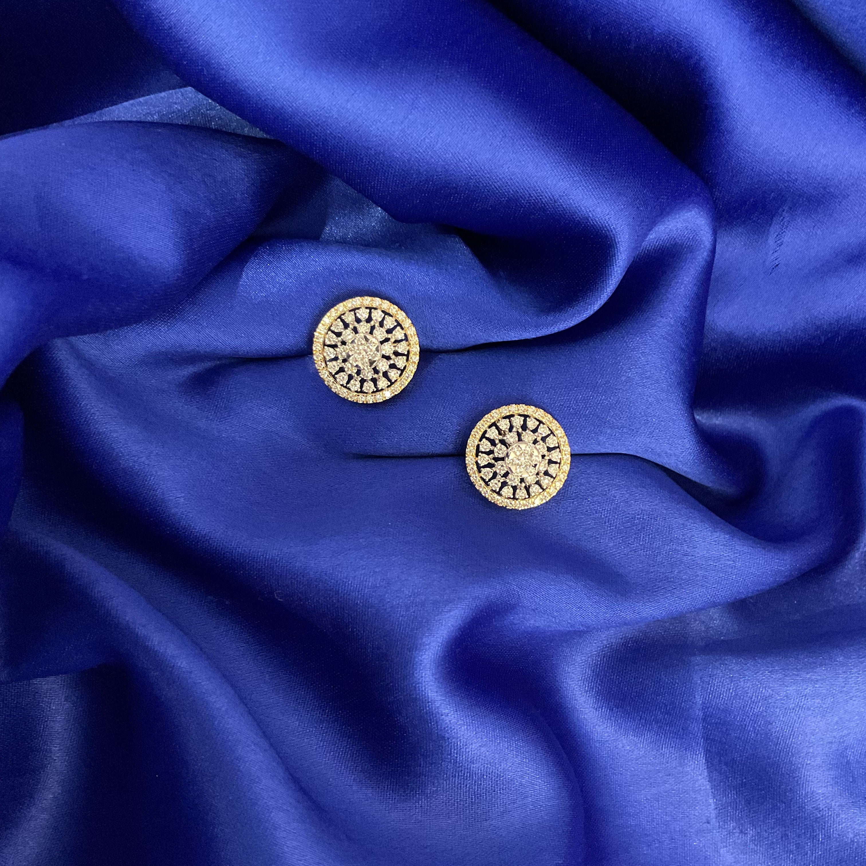 Gold Floral Diamond Studs
