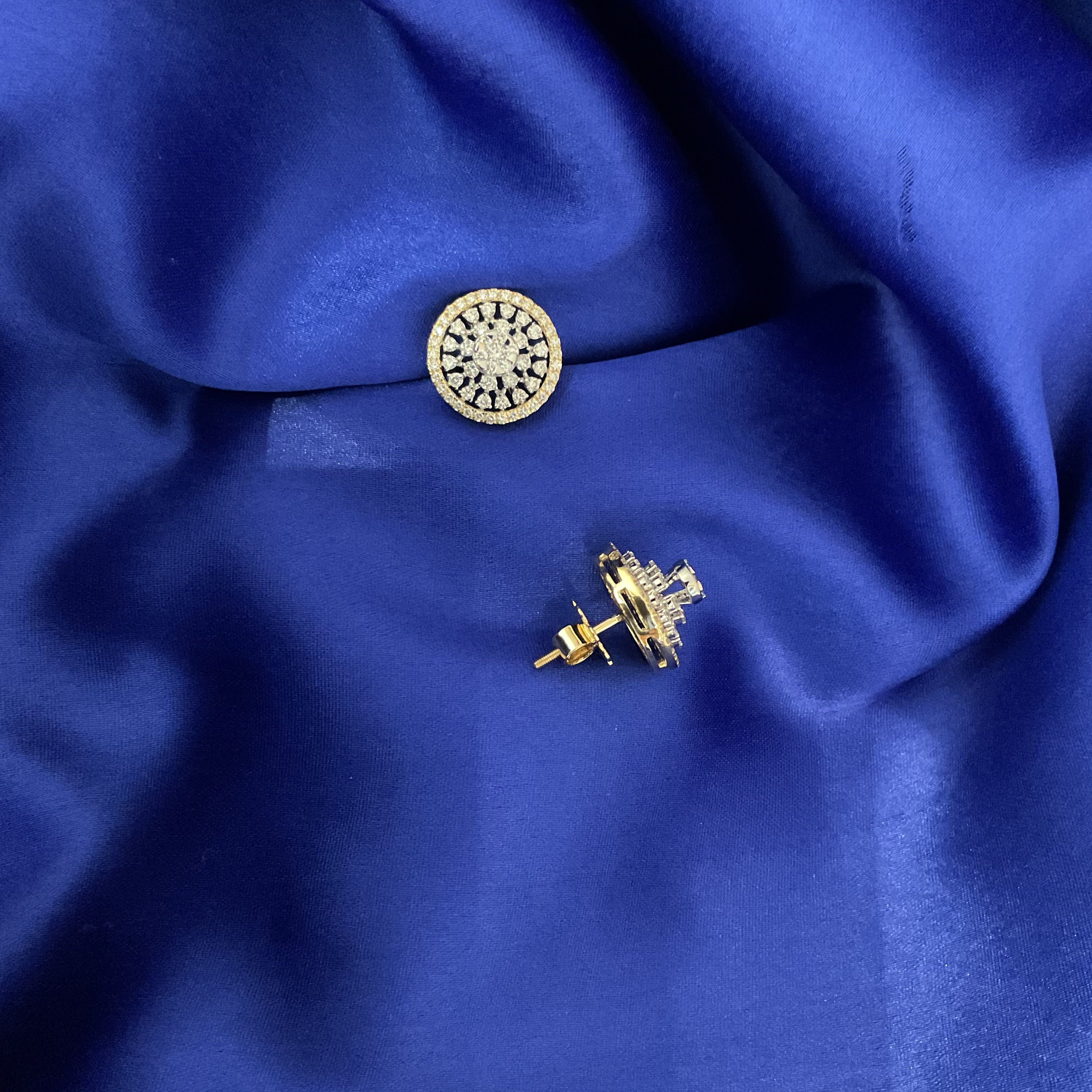 Gold Floral Diamond Studs