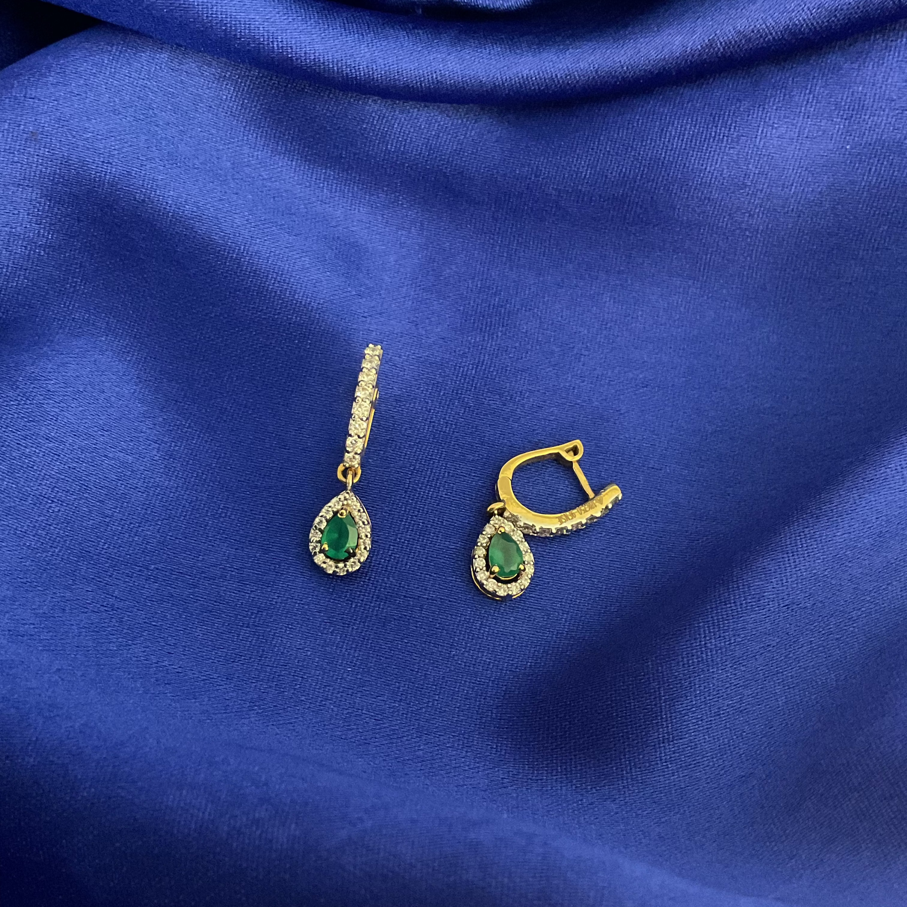 Green Drop Hoops