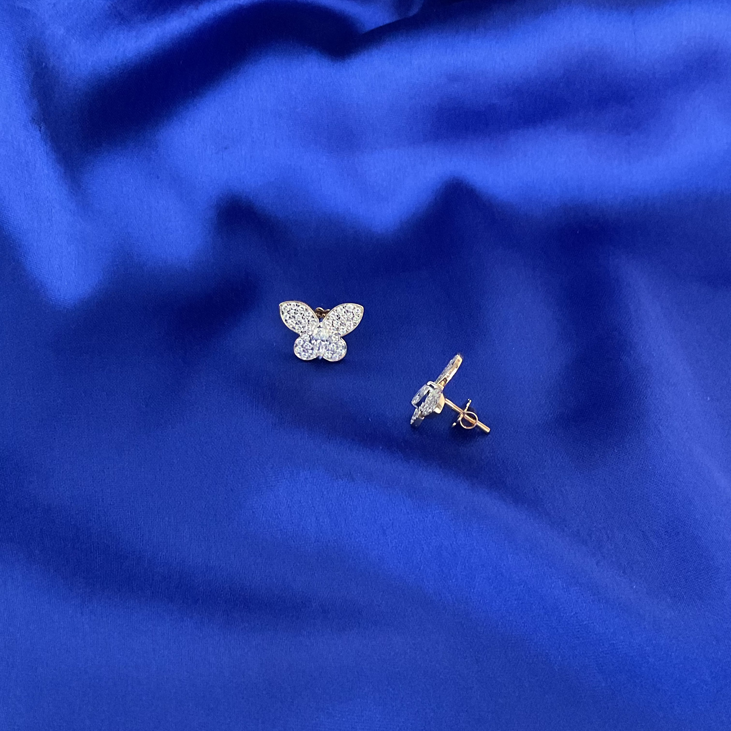 White Butterfly Studs