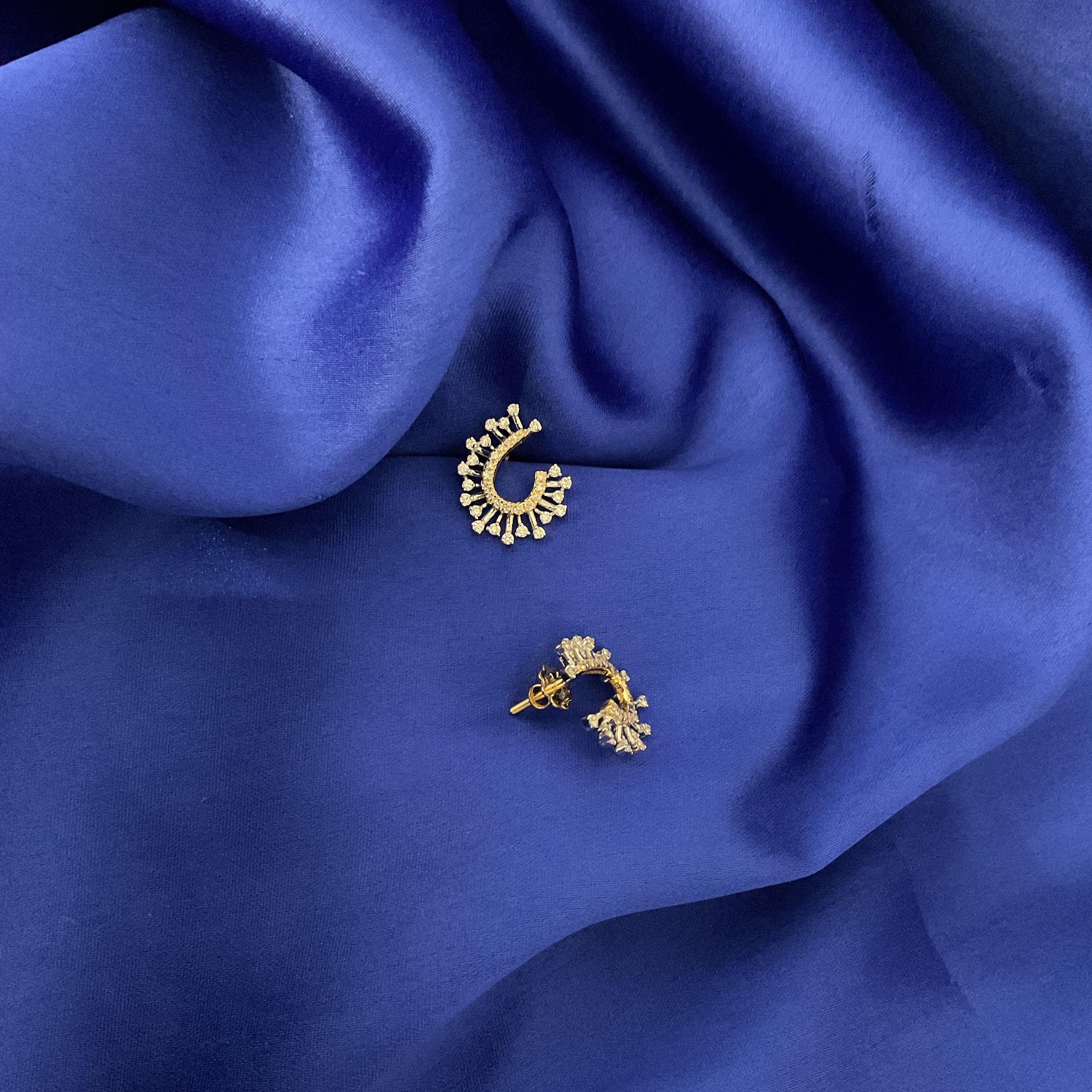 Partial Hoop Diamond Studs
