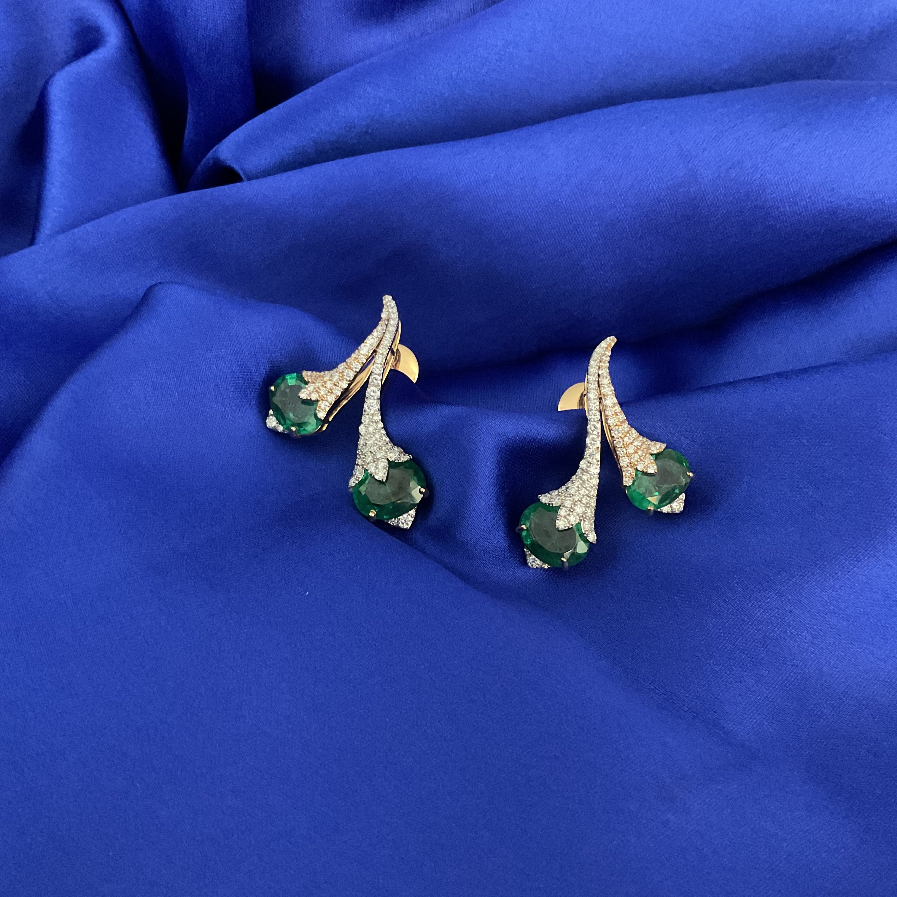 Green Floravine Earrings