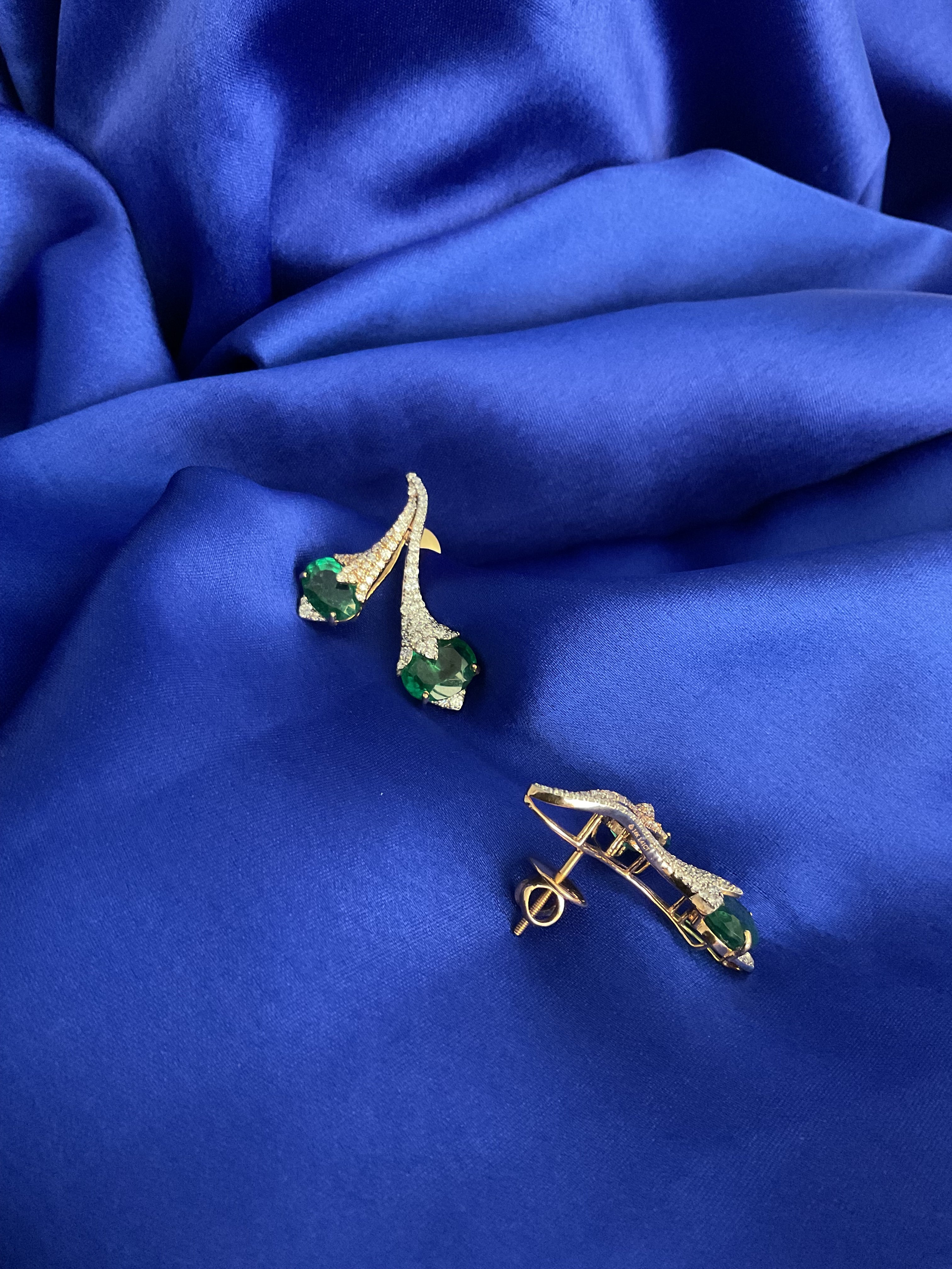 Green Floravine Earrings