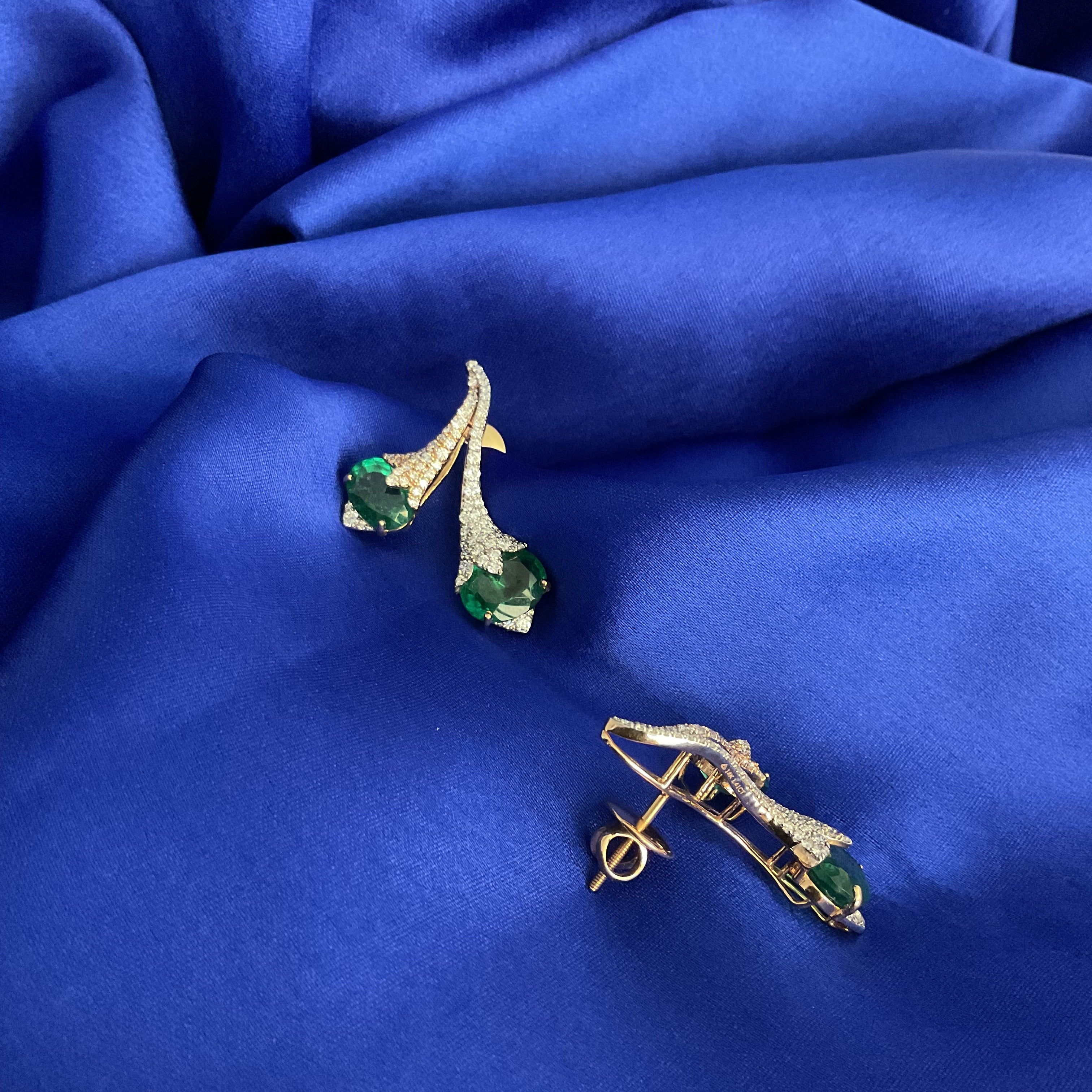 Green Floravine Earrings