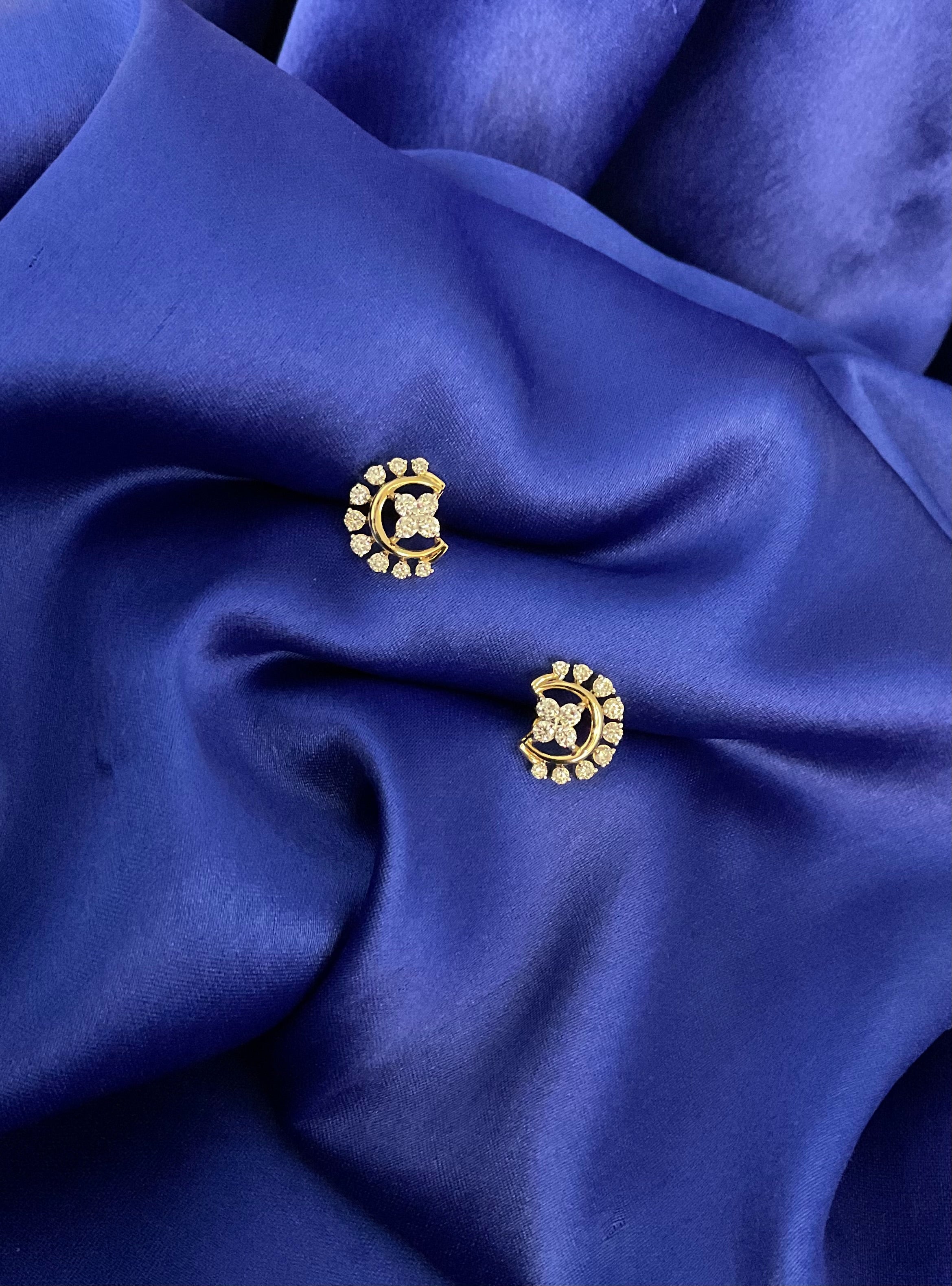 Half Moon Flower Studs