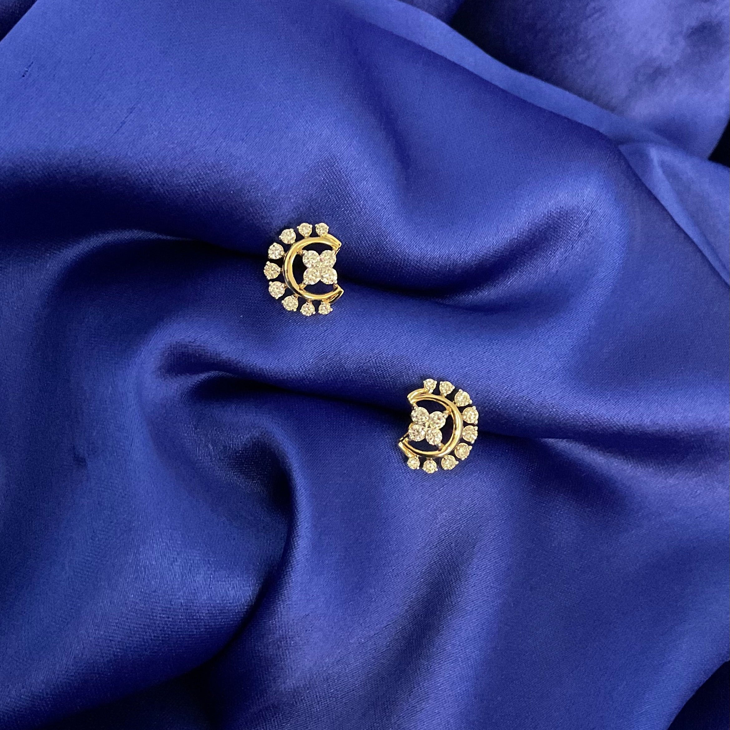 Half Moon Flower Studs