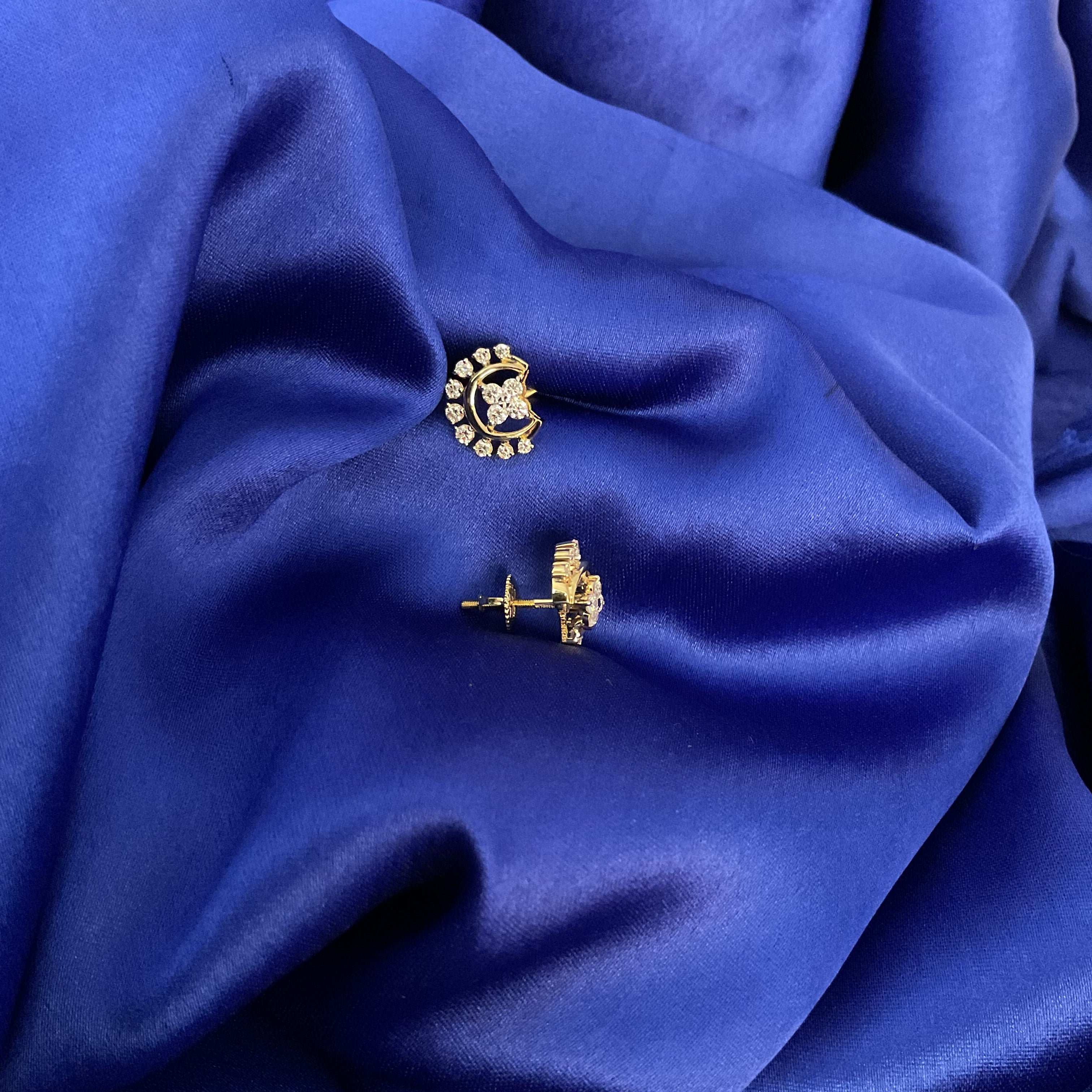 Half Moon Flower Studs