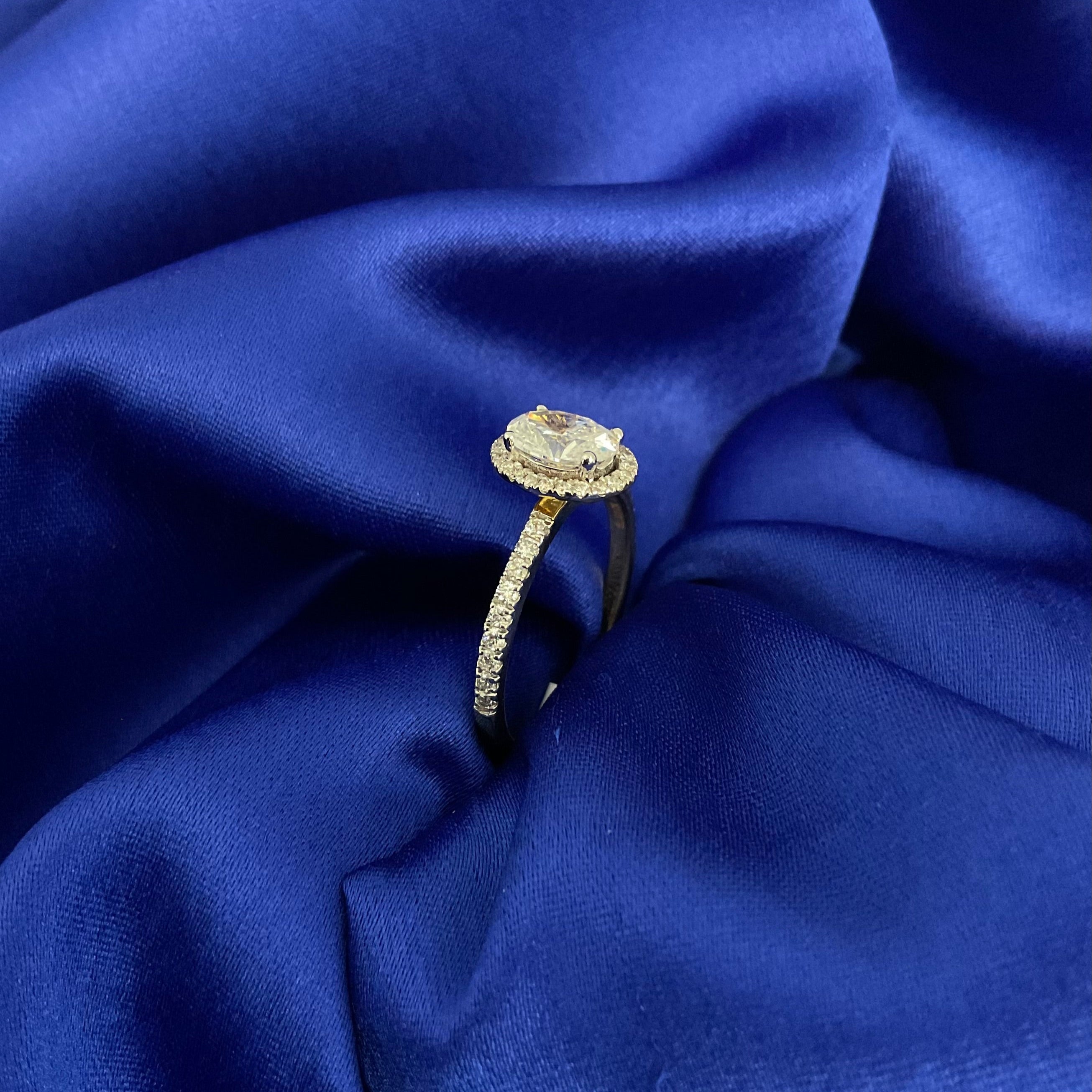 Oval Opulence Solitaire Ring: Size 12.5
