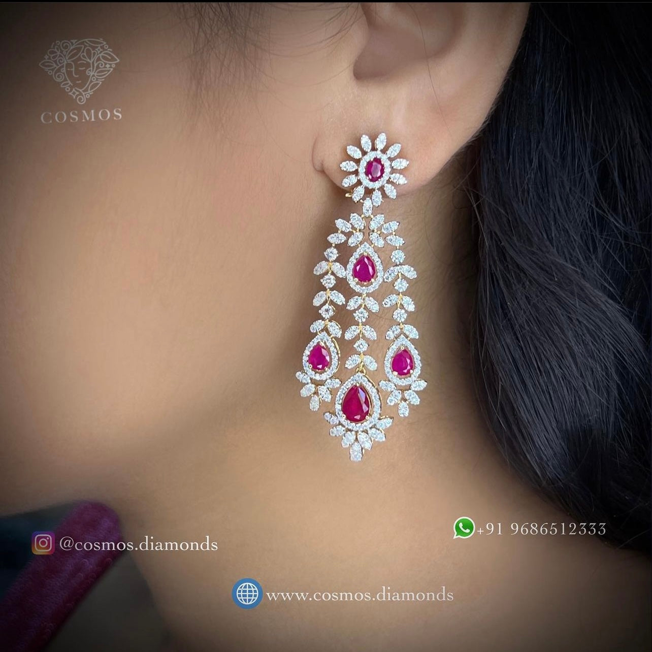 Ruby Radiance - Dangler Earrings