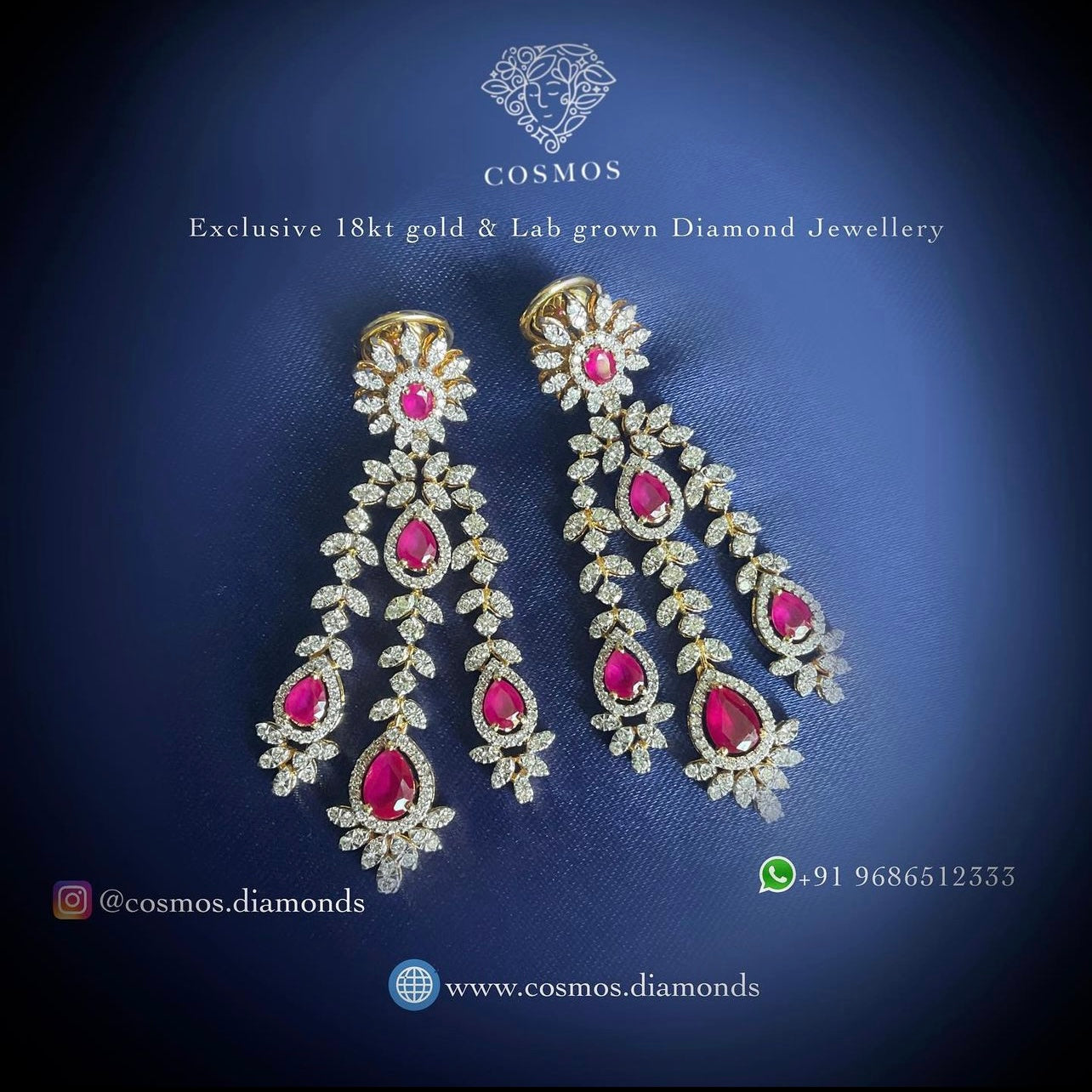 Ruby Radiance - Dangler Earrings