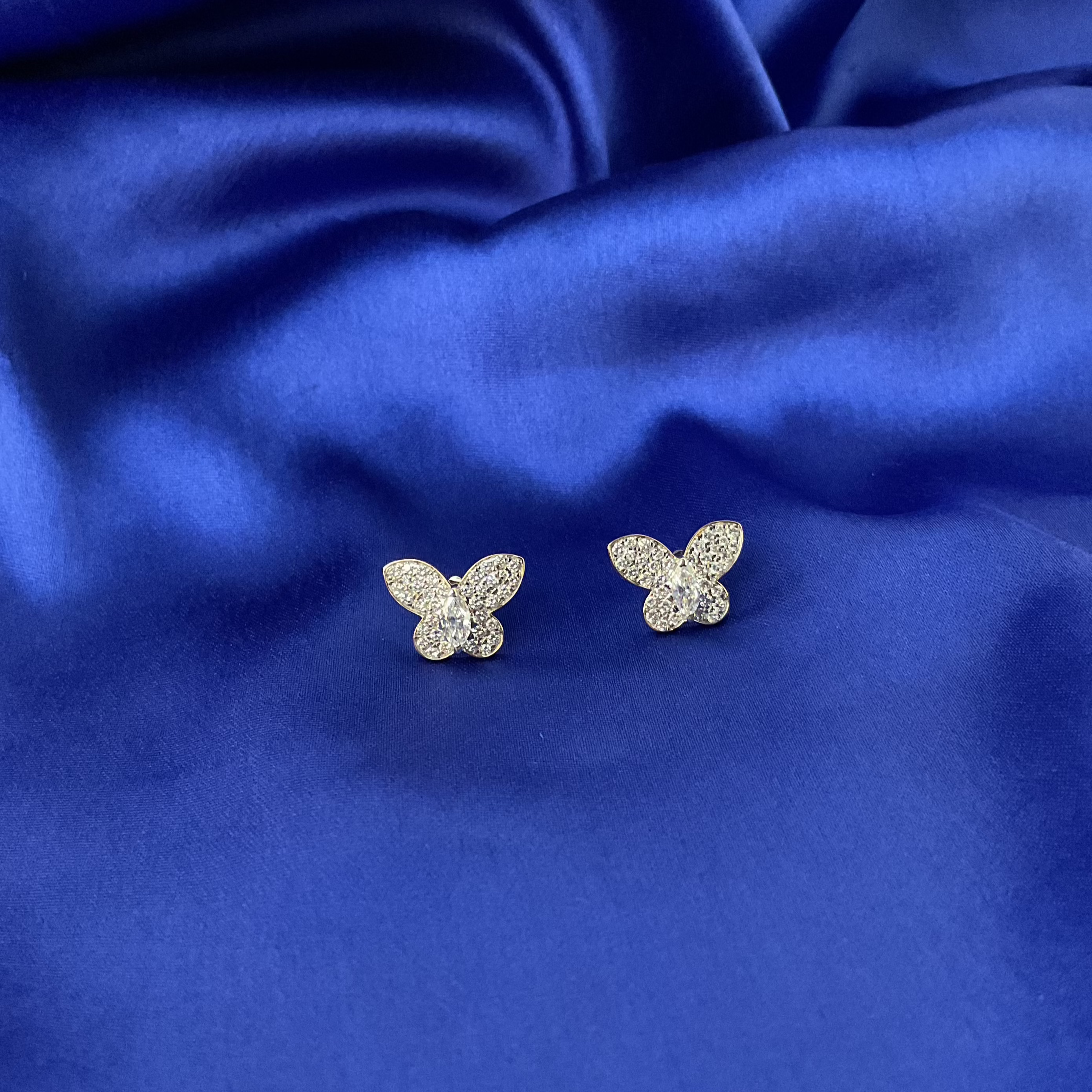 White Butterfly Studs