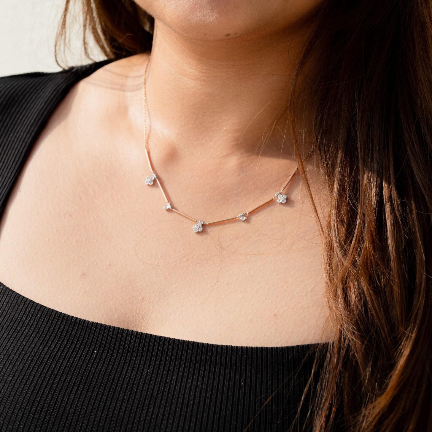 Luck x 3 - Clover Diamond Pendant Chain