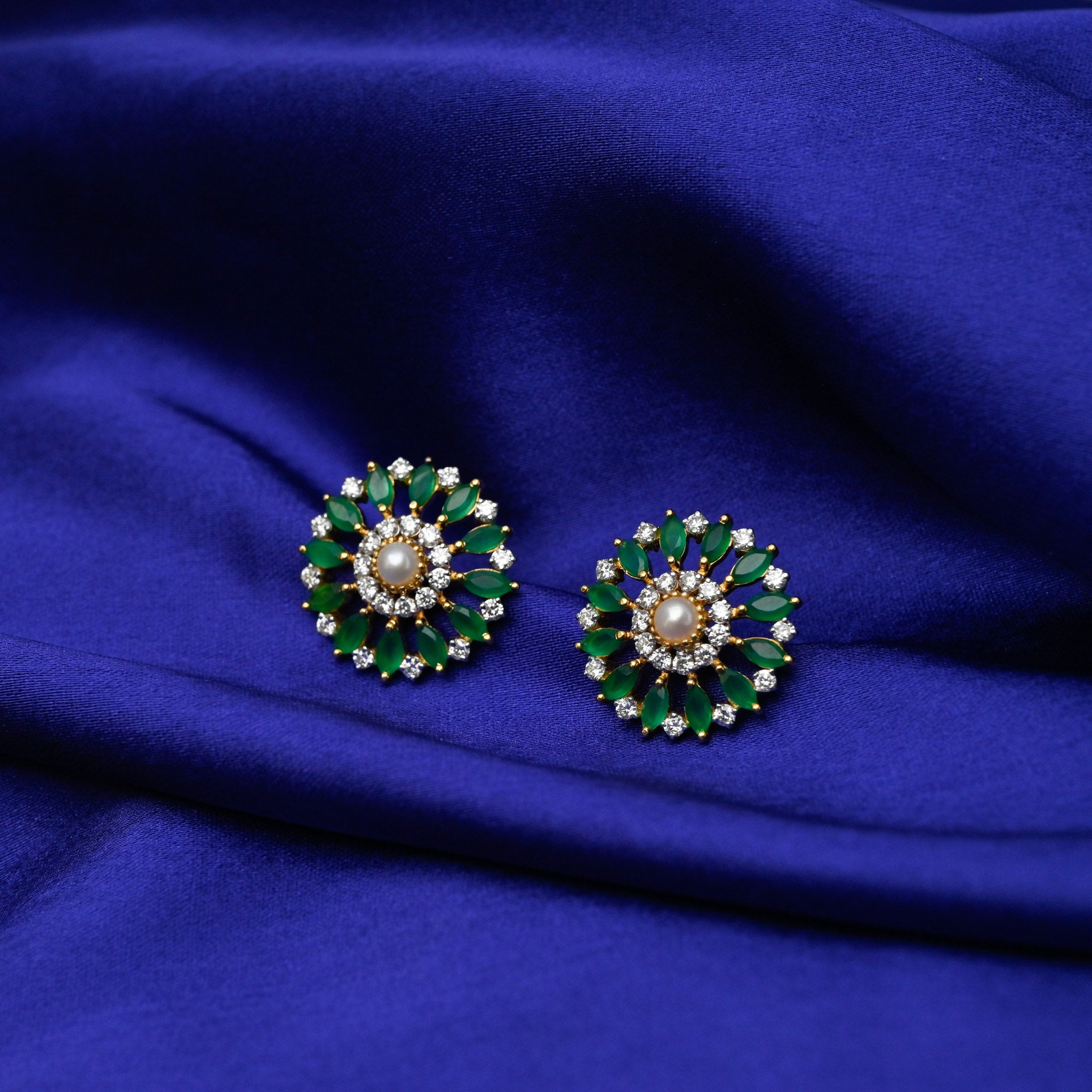 Emerald Bloom - Stud Earrings