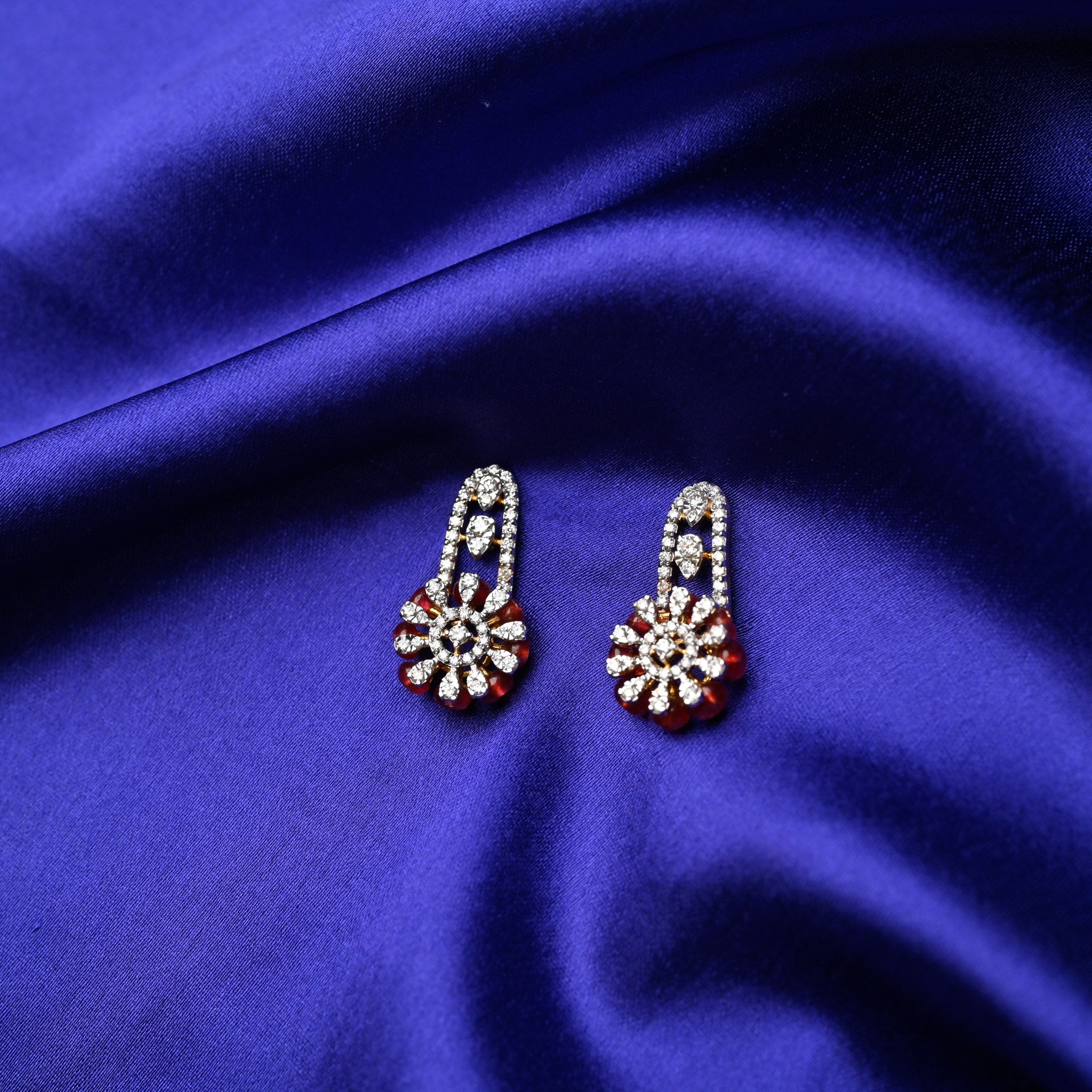 Ruby Love - Earrings with Pendants Set
