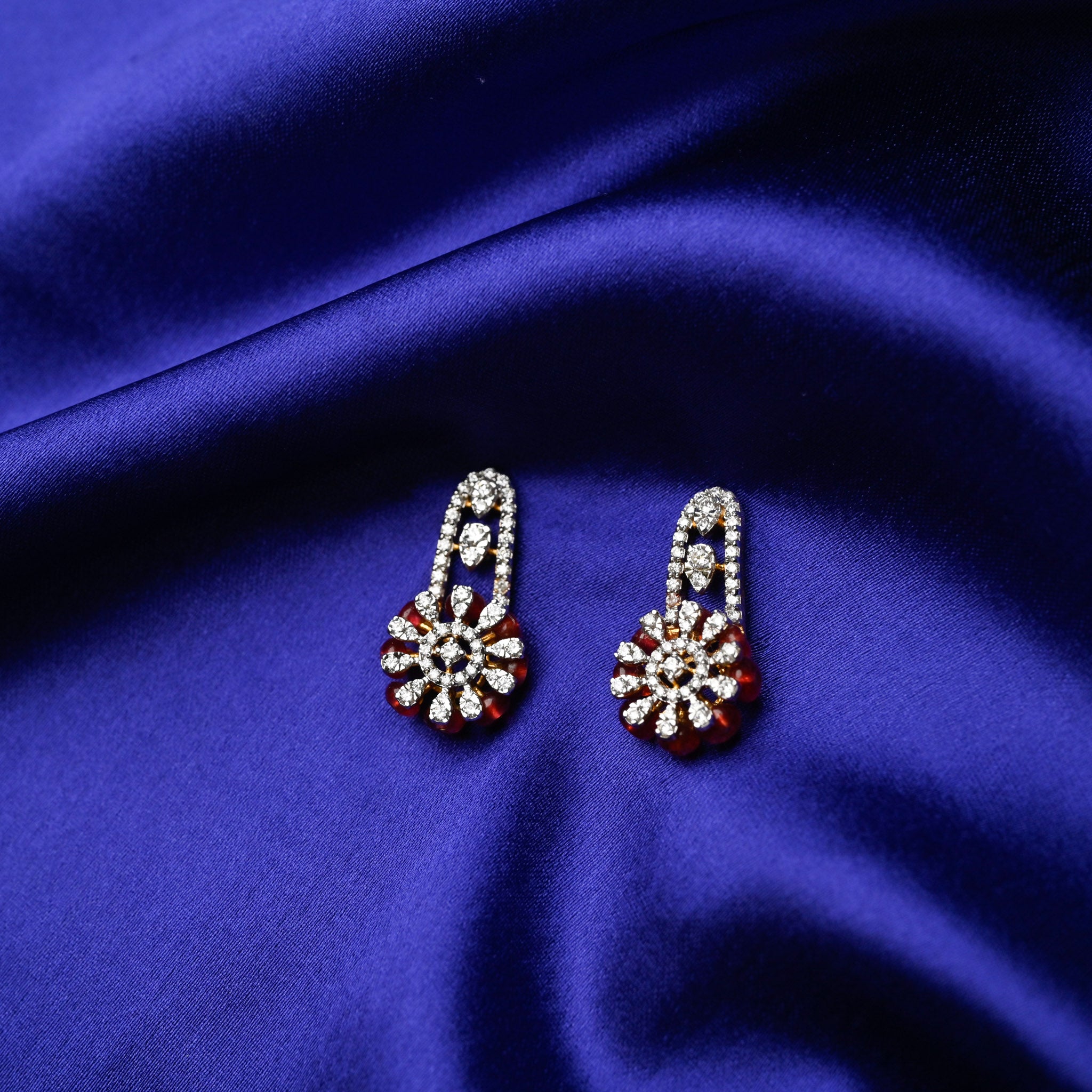 Ruby Love - Earrings with Pendants Set