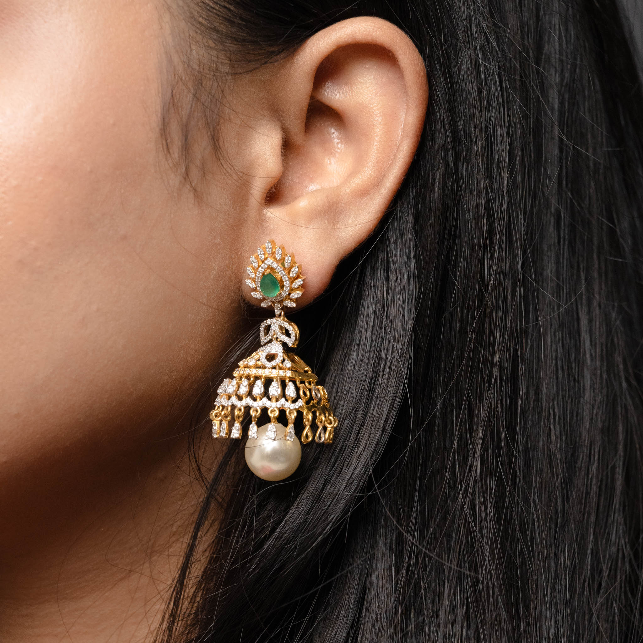 Sonnet of Emerald (Jhumki) Earrings