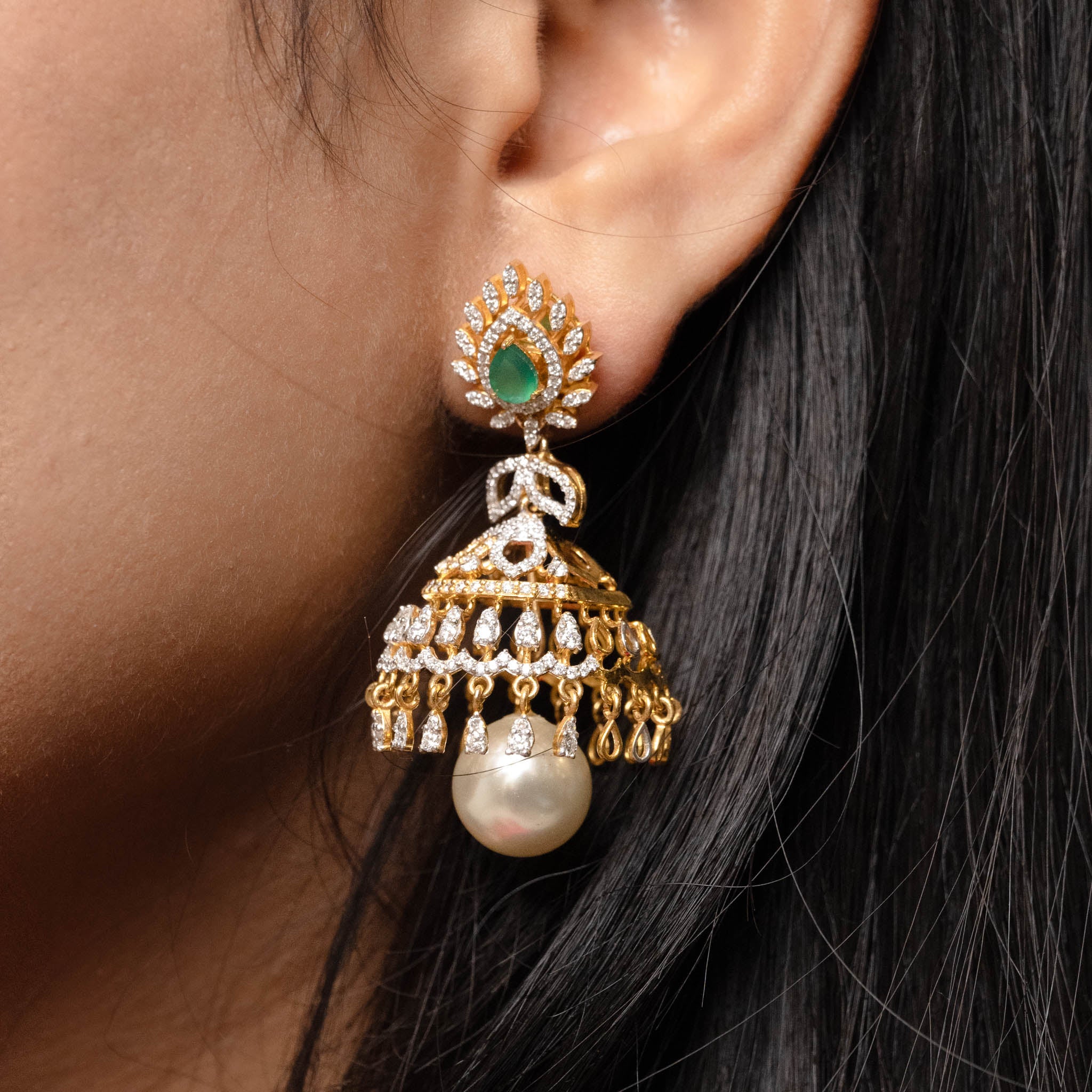 Sonnet of Emerald (Jhumki) Earrings