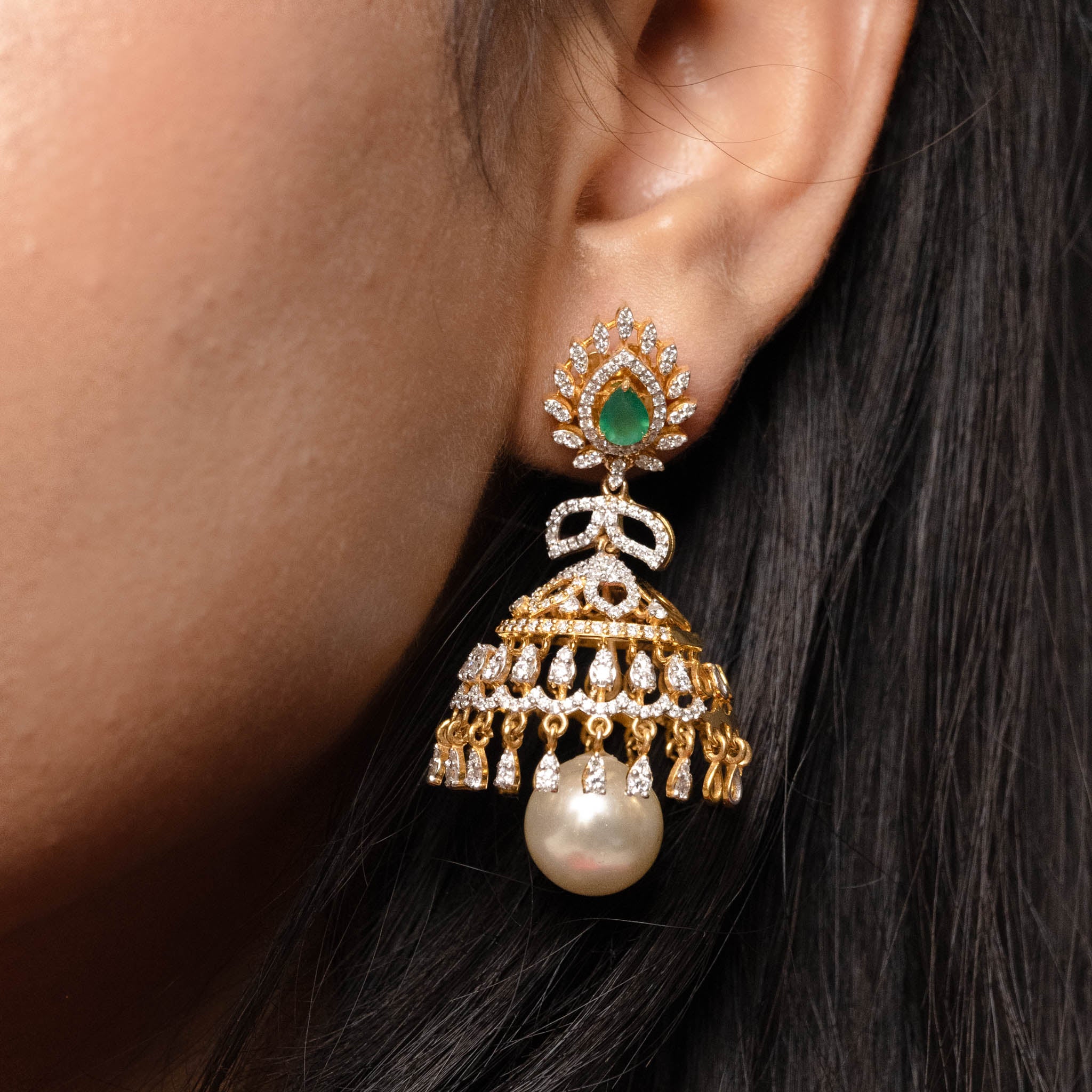 Sonnet of Emerald (Jhumki) Earrings