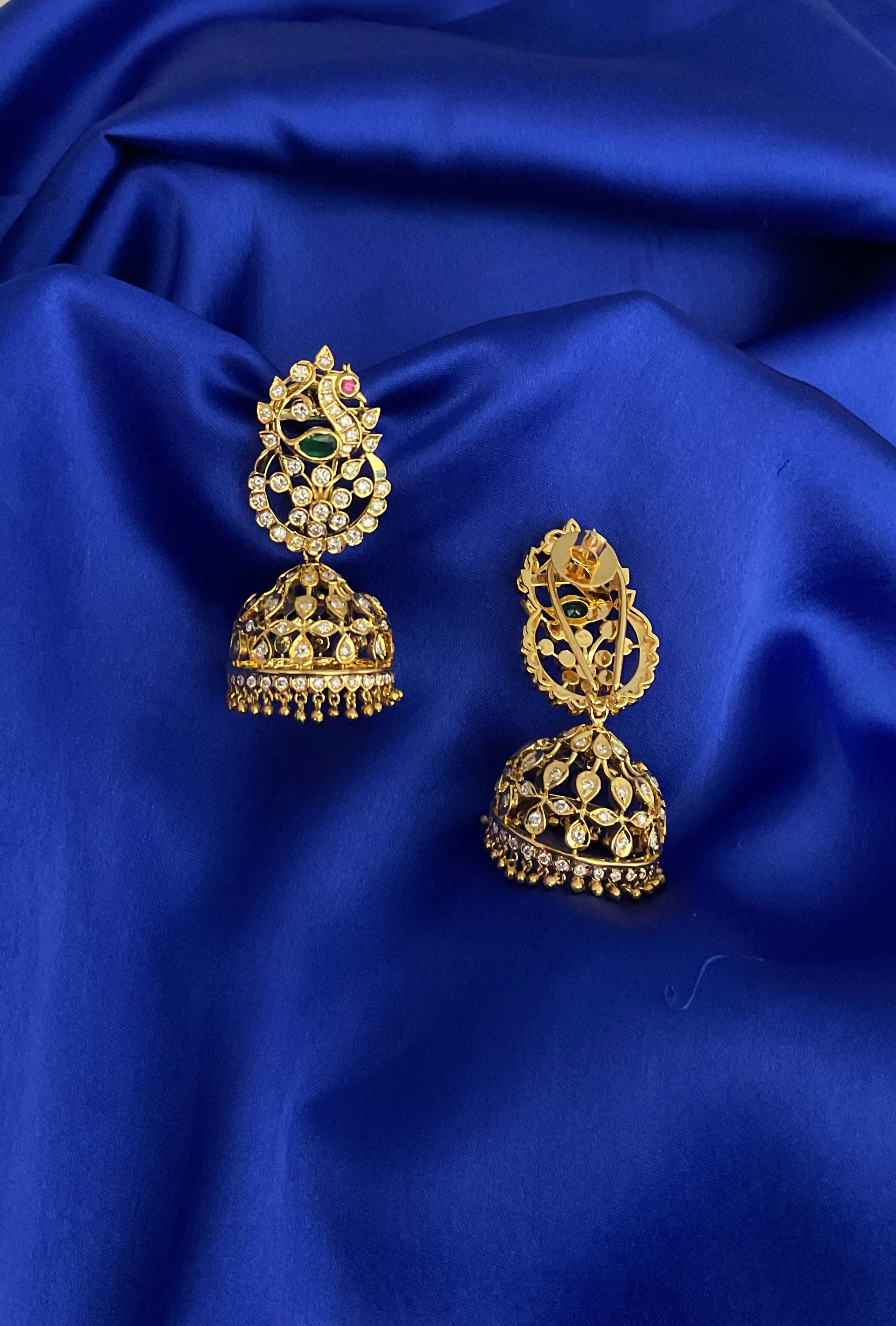 Floral Mayura Jhumkis