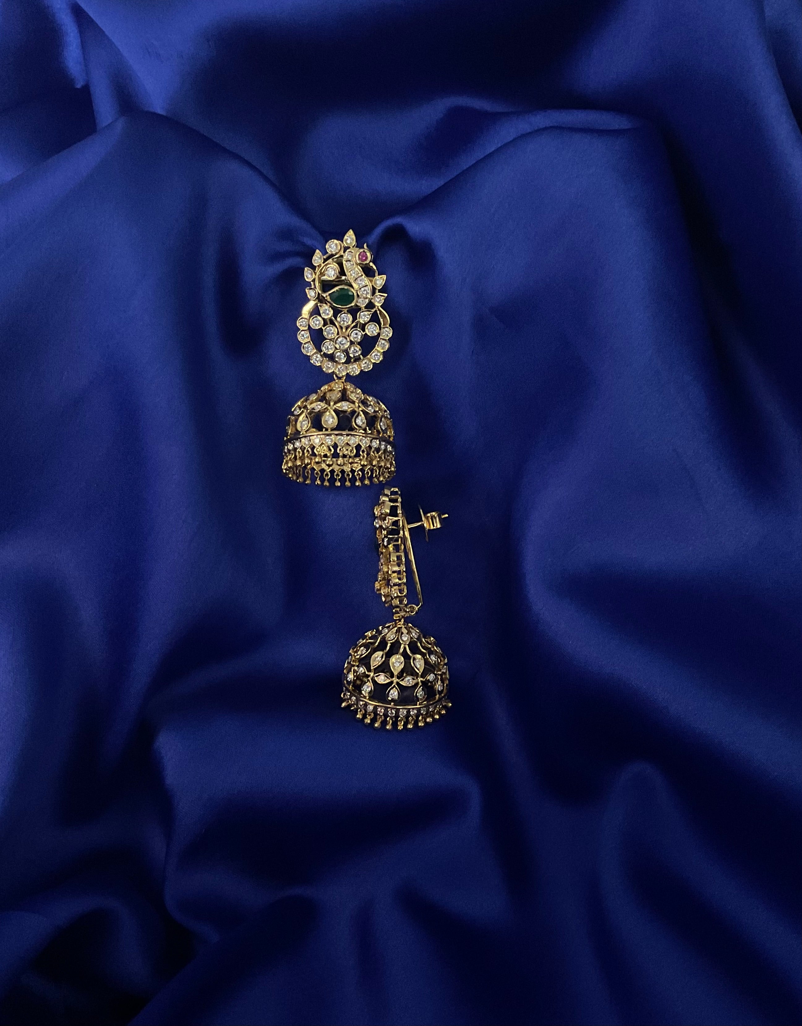 Floral Mayura Jhumkis