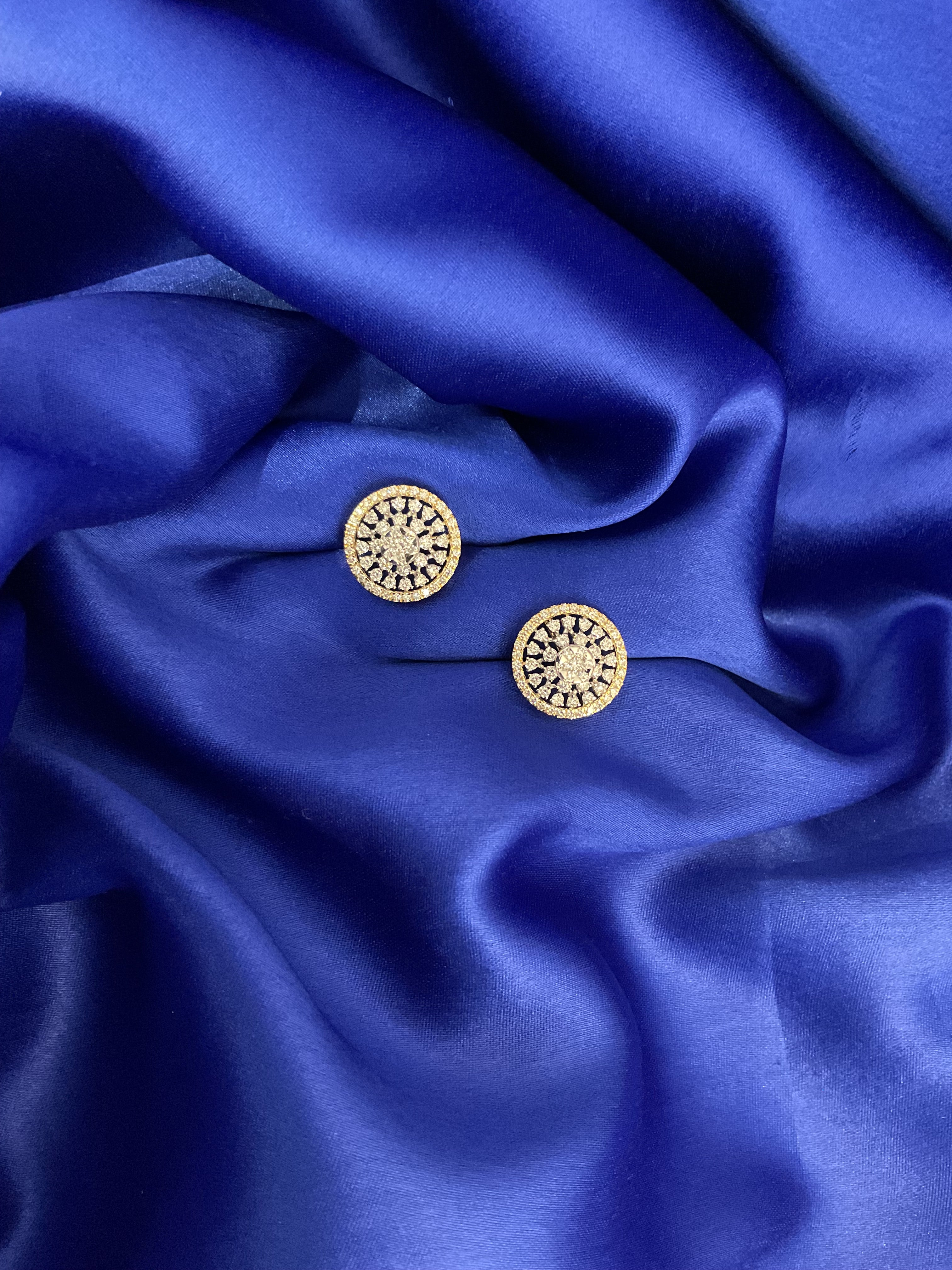 Gold Floral Diamond Studs
