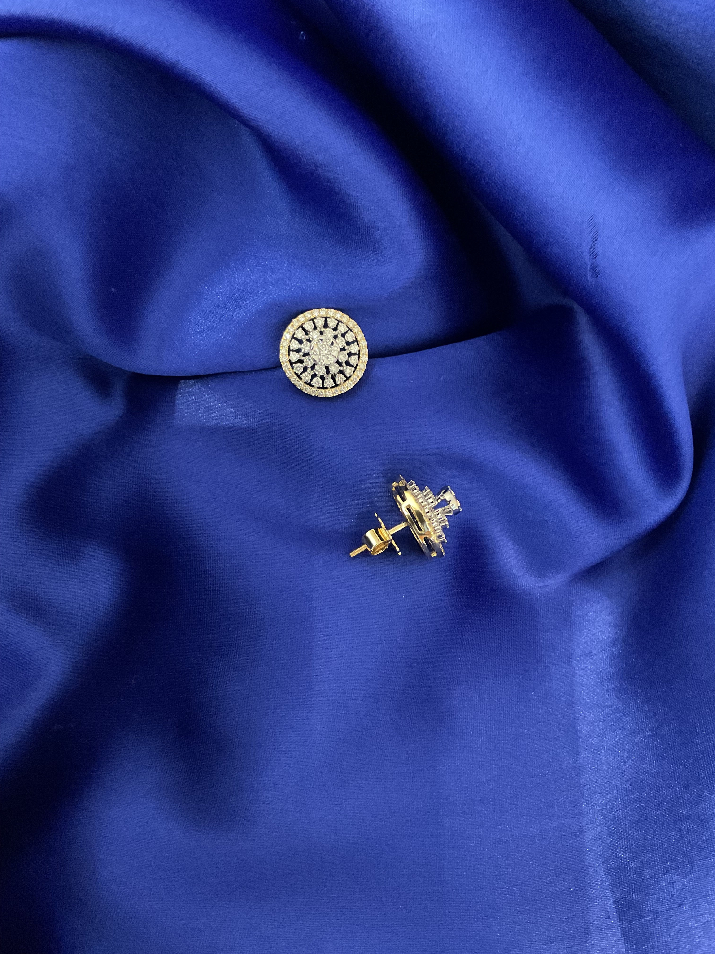 Gold Floral Diamond Studs