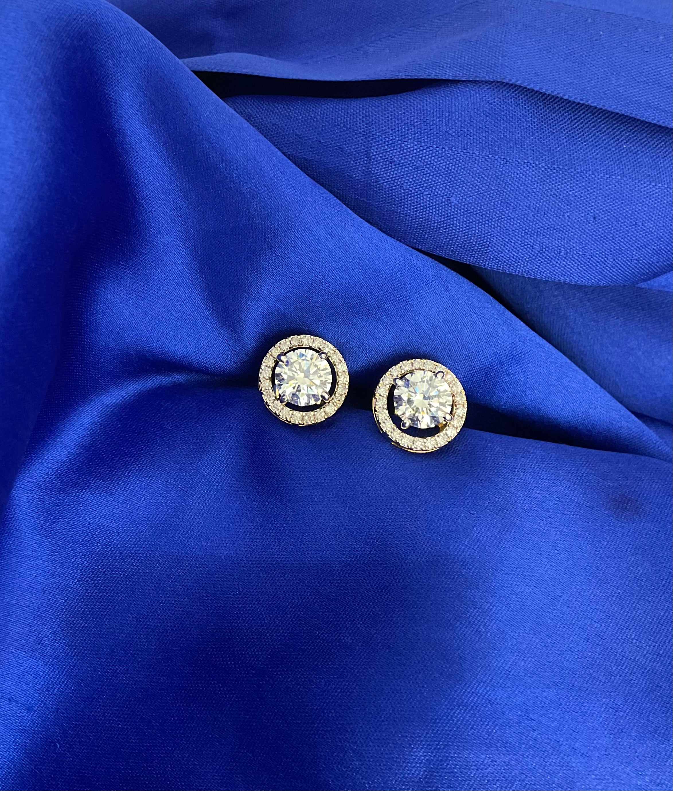 1.5 Ct Halo Solitaire 3 in 1 Studs