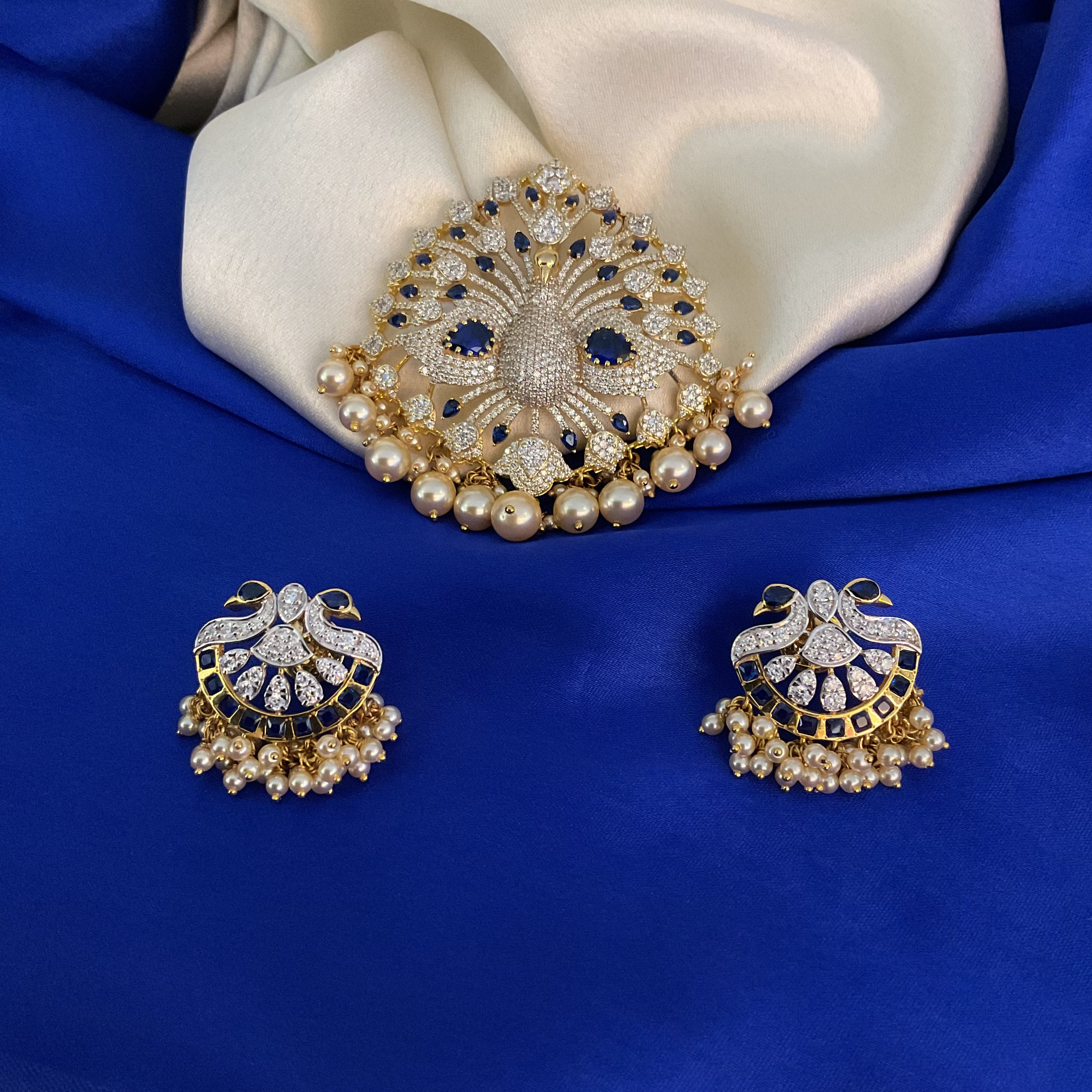 White Mayura Earrings