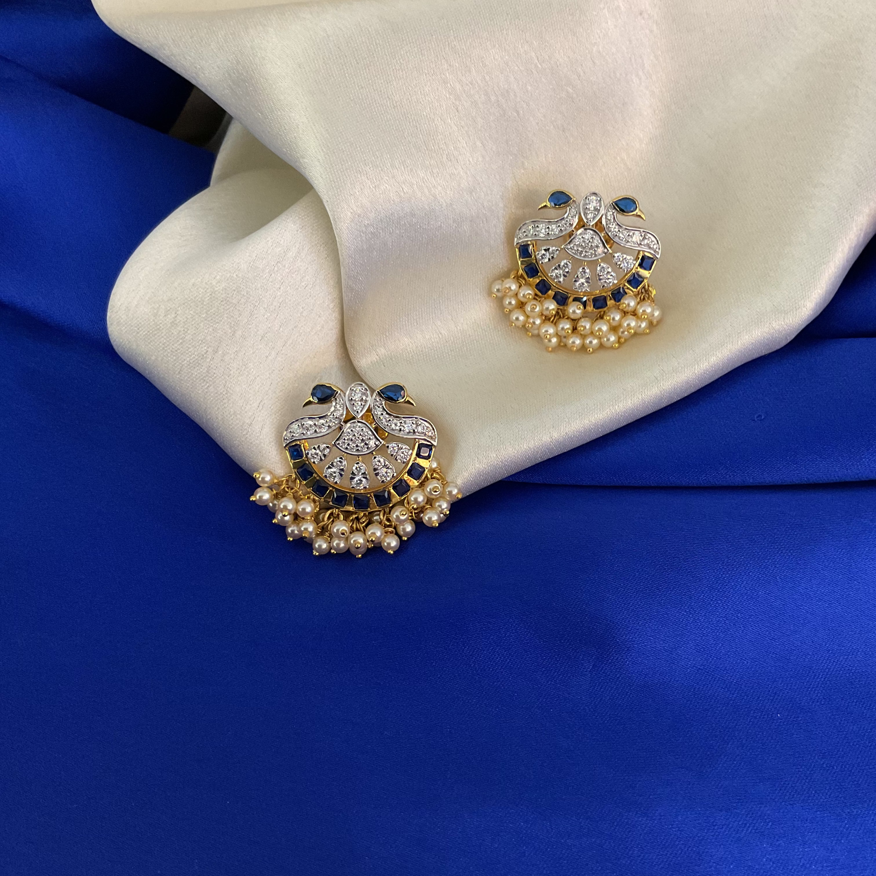White Mayura Earrings